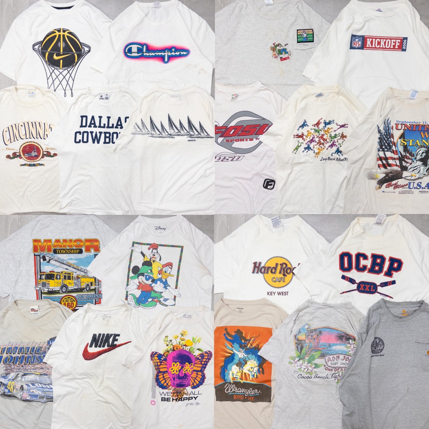 古着卸 現物まとめ売り 洗濯済み 00s~ シミあり 半袖Tシャツ 20枚セット(S-XXL) w615002