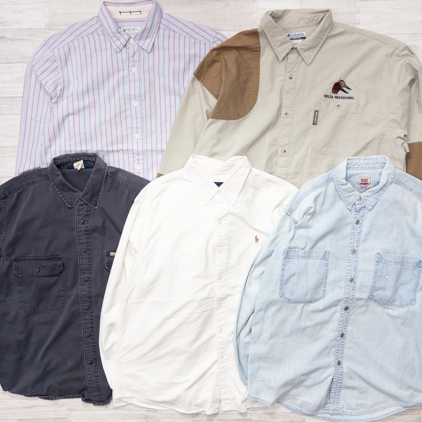 古着卸 現物まとめ売り 洗濯済み USブランドMIX 長袖シャツ 20枚セット(S-XXL) w622004