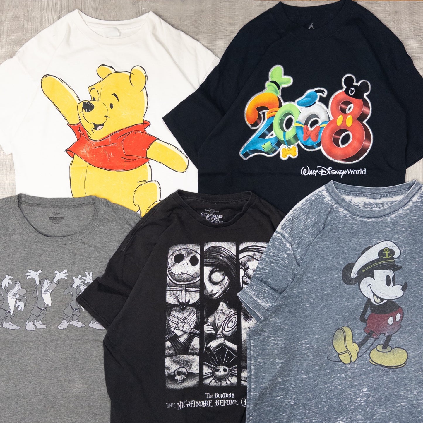 古着卸 現物まとめ売り 洗濯済み Disneyディズニー 半袖Tシャツ 20枚セット(M-XXL) w628002