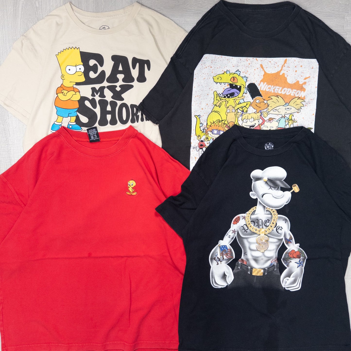 古着卸 現物まとめ売り 洗濯済み USキャラクター 半袖Tシャツ 16枚セット(M-XXL) w630001