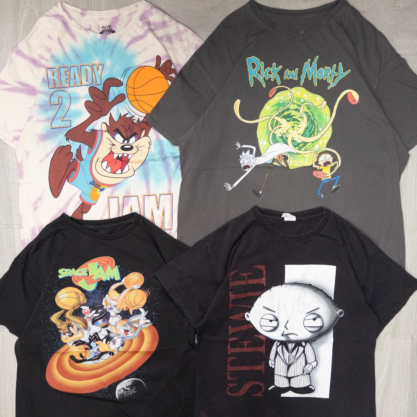 古着卸 現物まとめ売り 洗濯済み USキャラクター 半袖Tシャツ 16枚セット(M-XXL) w630001