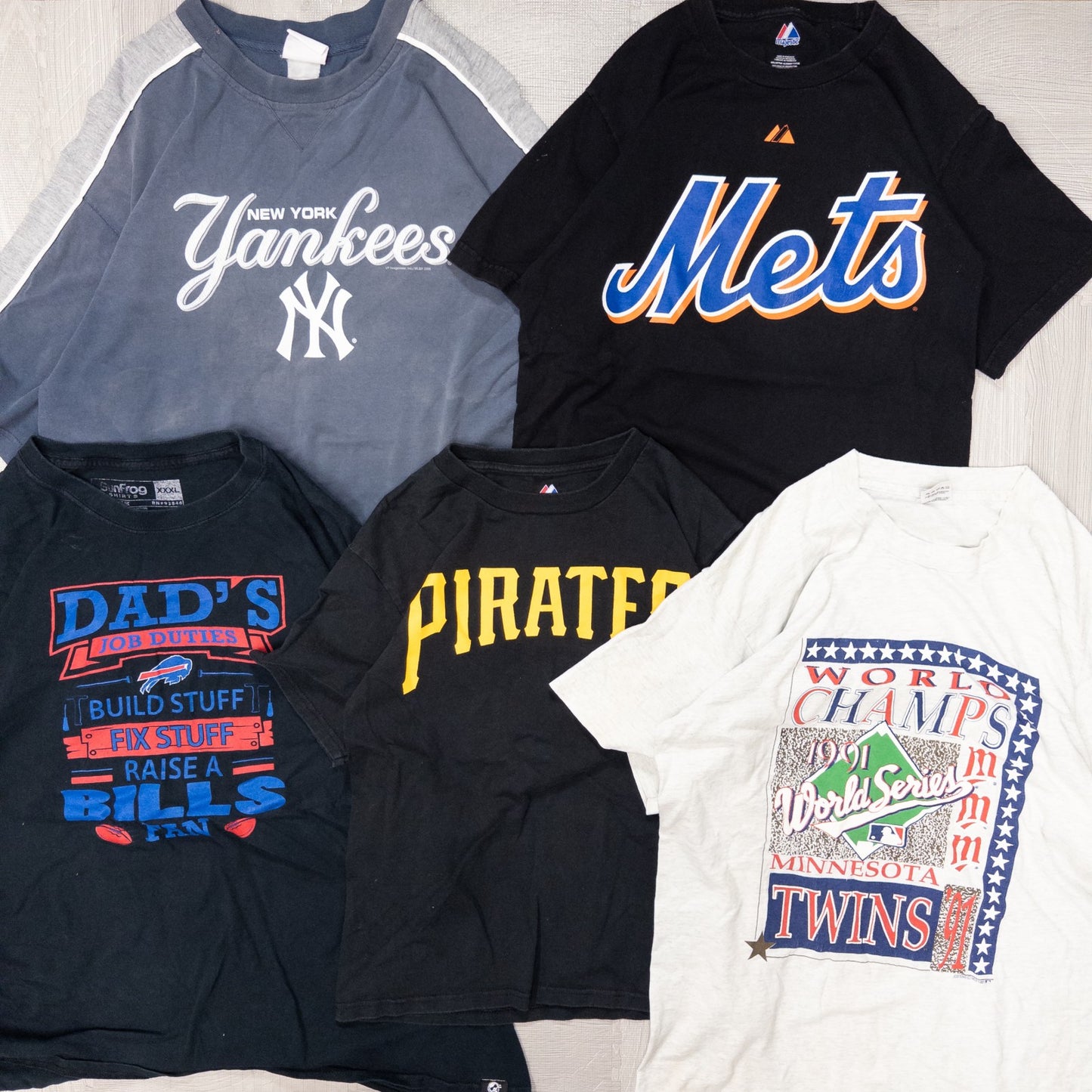 古着卸 現物まとめ売り 洗濯済み NFL MLB NHL オフィシャルチーム系 半袖Tシャツ 17枚セット(L-XXL) w702003