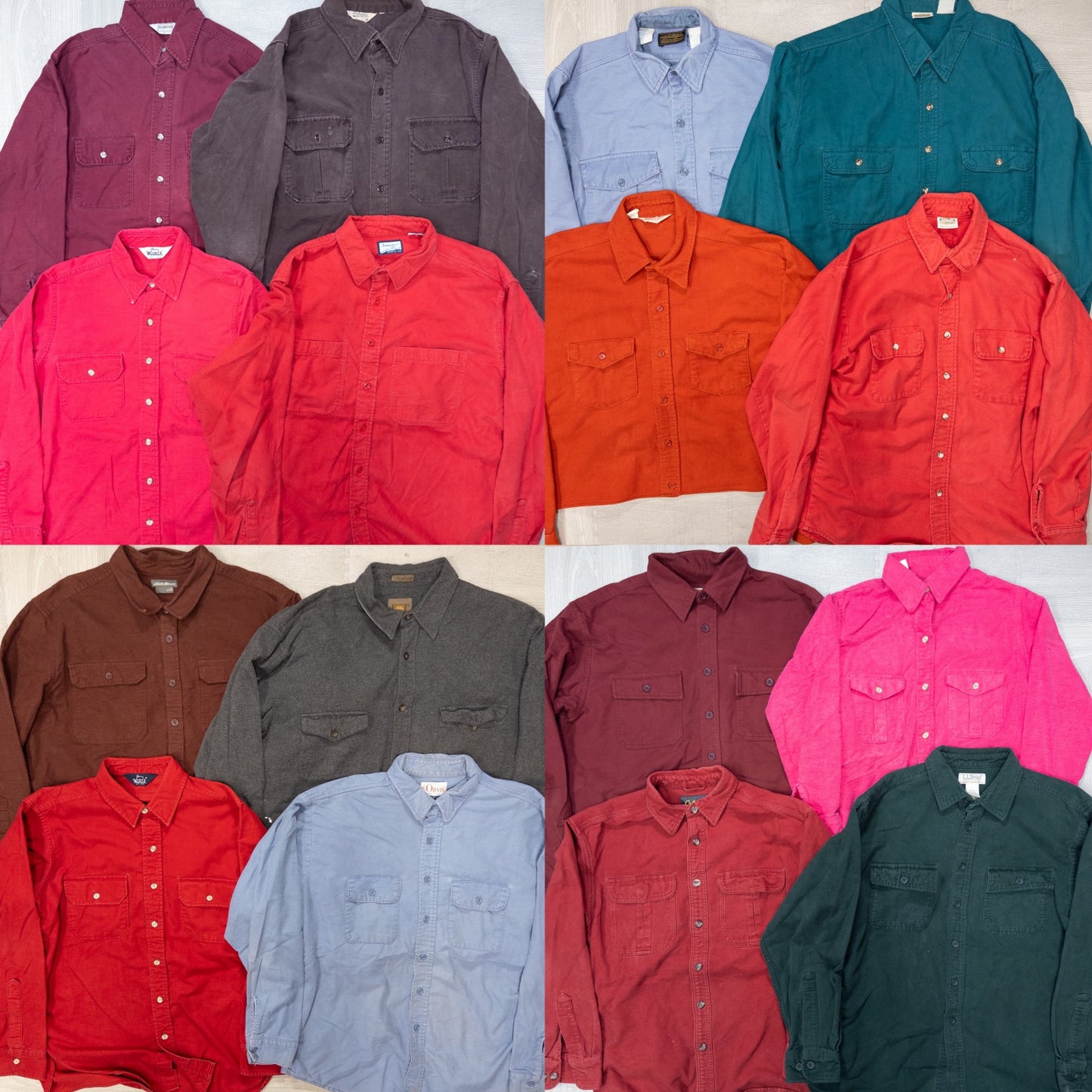 古着卸 現物まとめ売り 洗濯済み アウトドアシャツ シャモアシャツ 16枚セット(M-XXXL) w703003