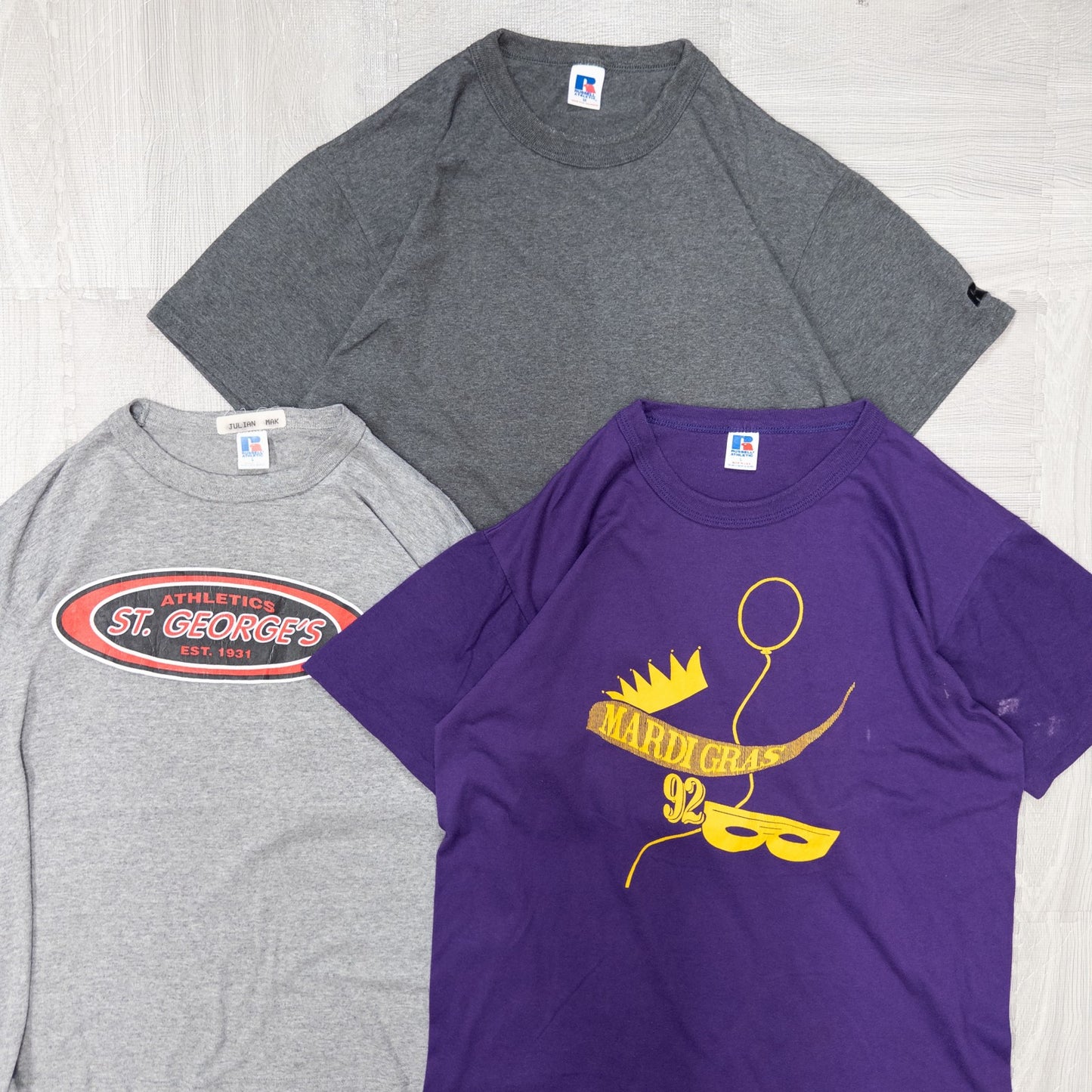 古着卸 現物まとめ売り 洗濯済み ラッセル 半袖Tシャツ 15枚セット(S-XL) w703004