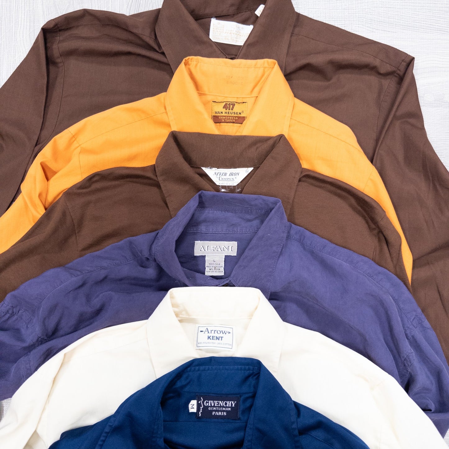 古着卸 現物まとめ売り 洗濯済み 70~90s vintage長袖シャツ コットン ポリ シルク レーヨン等 24枚セット(M-XL) w703007