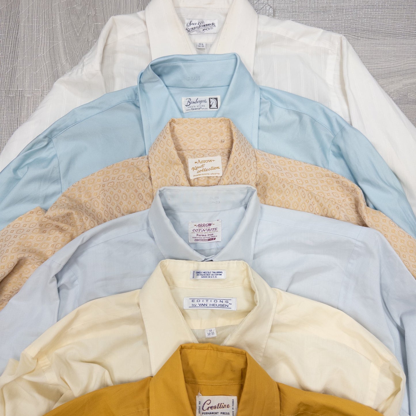 古着卸 現物まとめ売り 洗濯済み 70~90s vintage長袖シャツ コットン ポリ シルク レーヨン等 24枚セット(M-XL) w703007