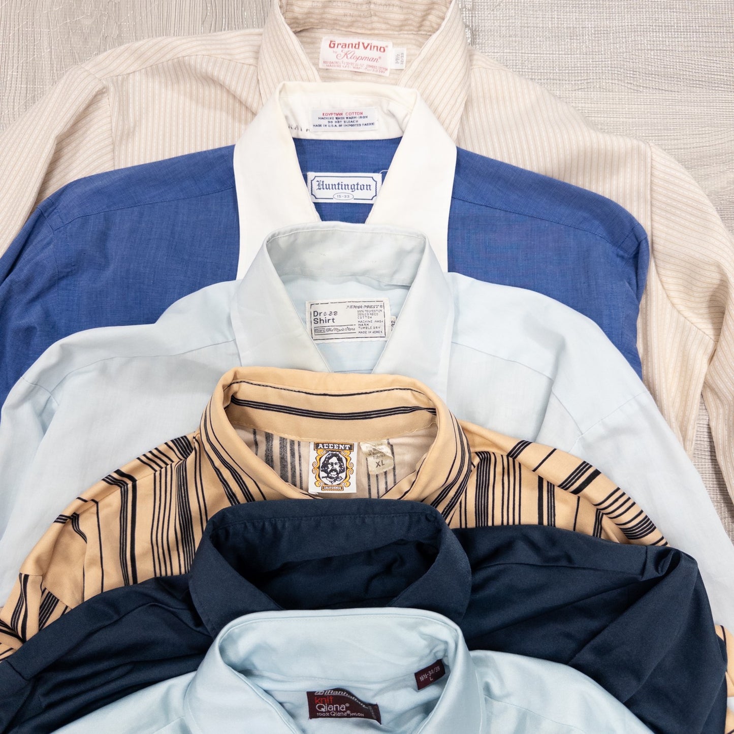 古着卸 現物まとめ売り 洗濯済み 70~90s vintage長袖シャツ コットン ポリ シルク レーヨン等 24枚セット(M-XL) w703007