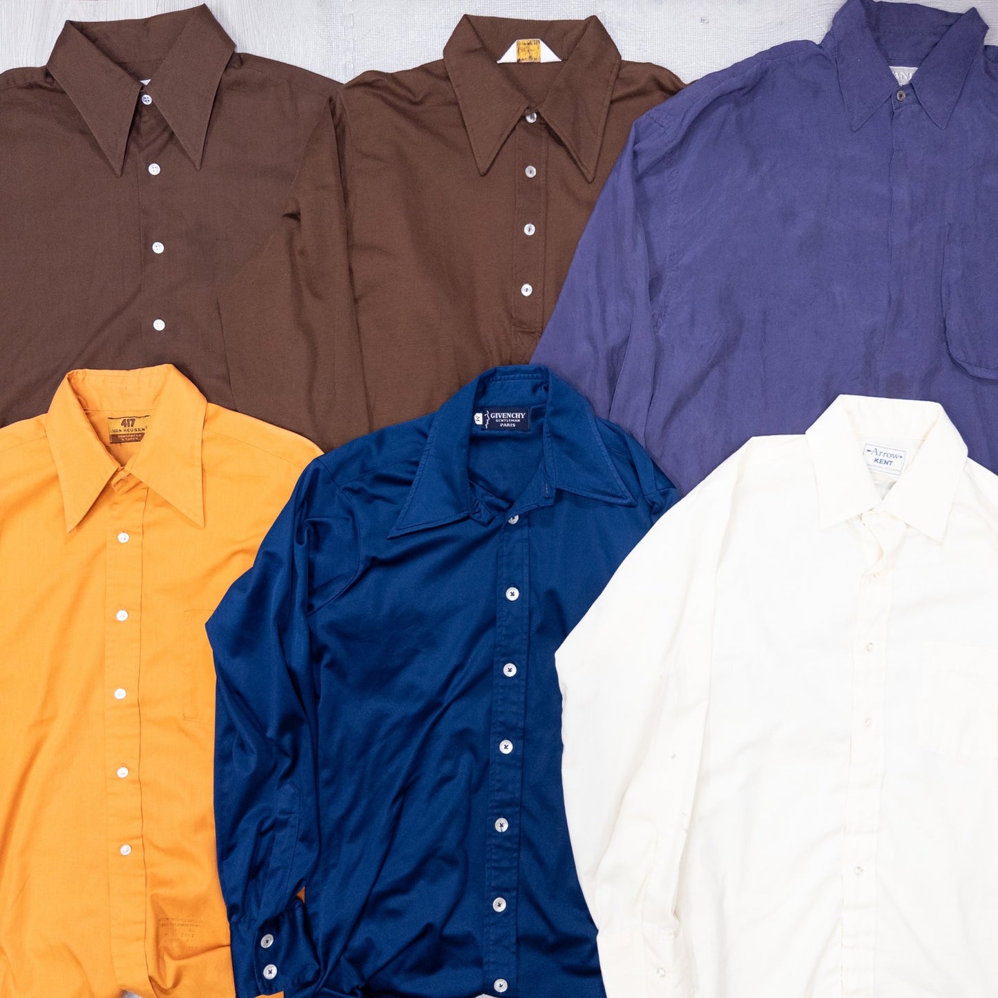 古着卸 現物まとめ売り 洗濯済み 70~90s vintage長袖シャツ コットン ポリ シルク レーヨン等 24枚セット(M-XL) w703007