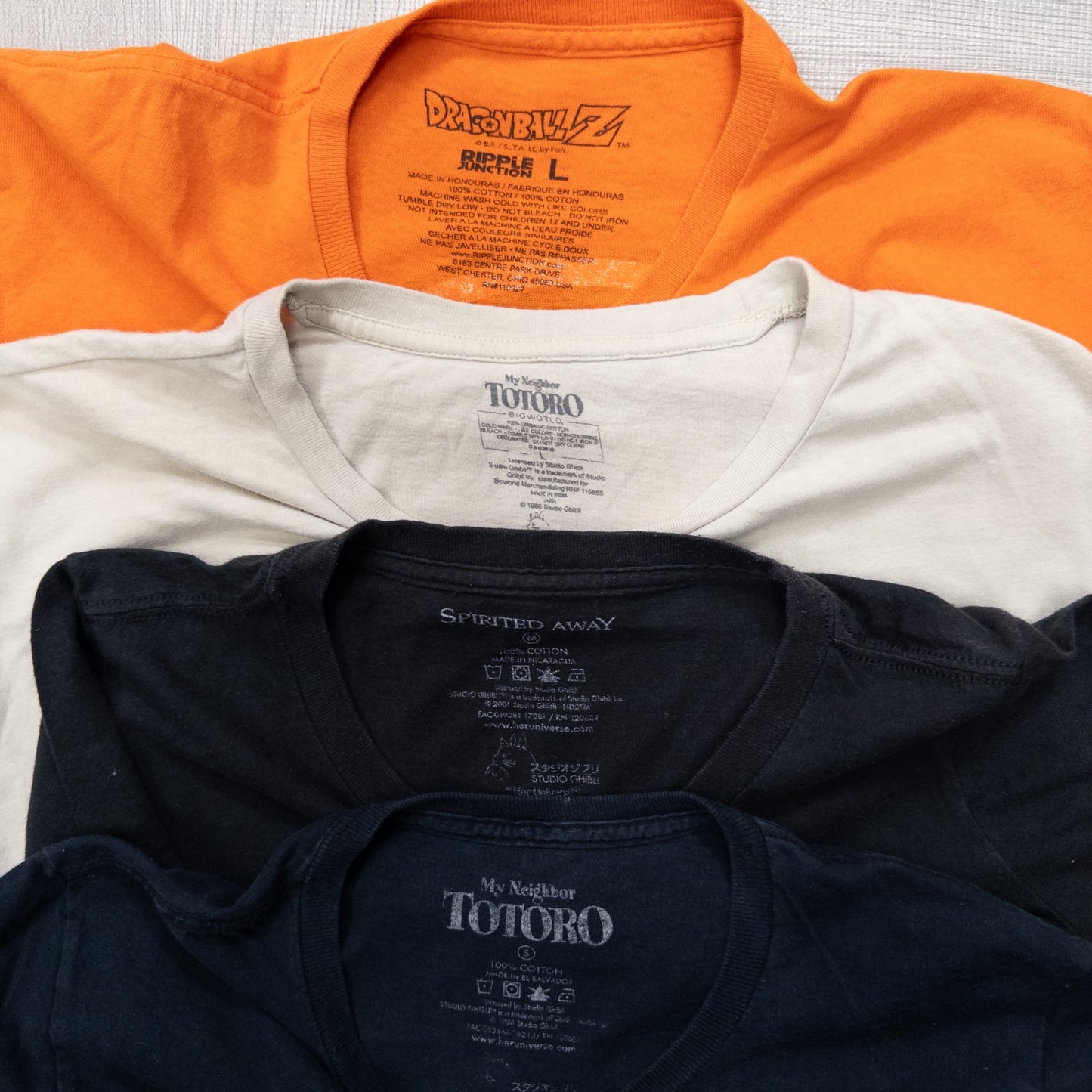 Used clothing wholesale, bulk sale, washed, 16-piece set of 2000s Japan anime short-sleeved T-shirts (XS-XXL) w719005