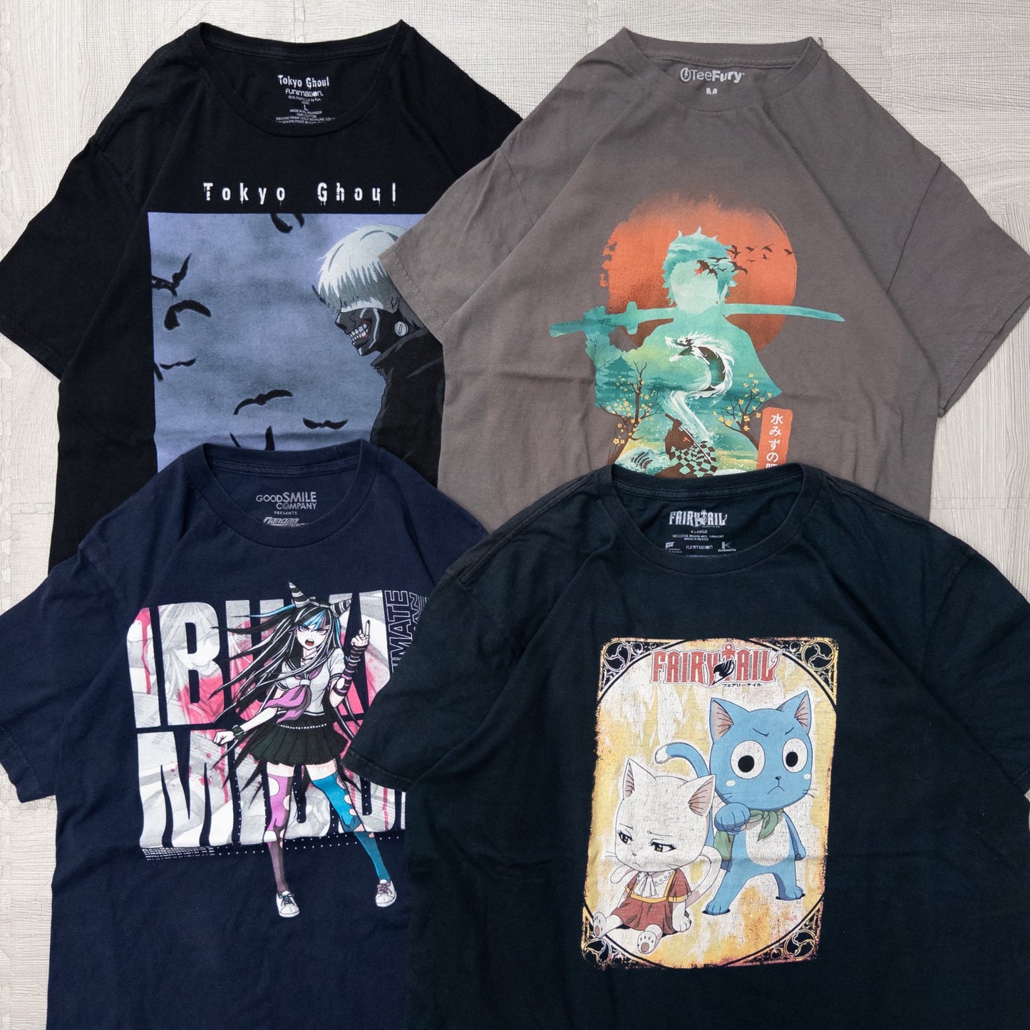 Used clothing wholesale, bulk sale, washed, 16-piece set of 2000s Japan anime short-sleeved T-shirts (XS-XXL) w719005
