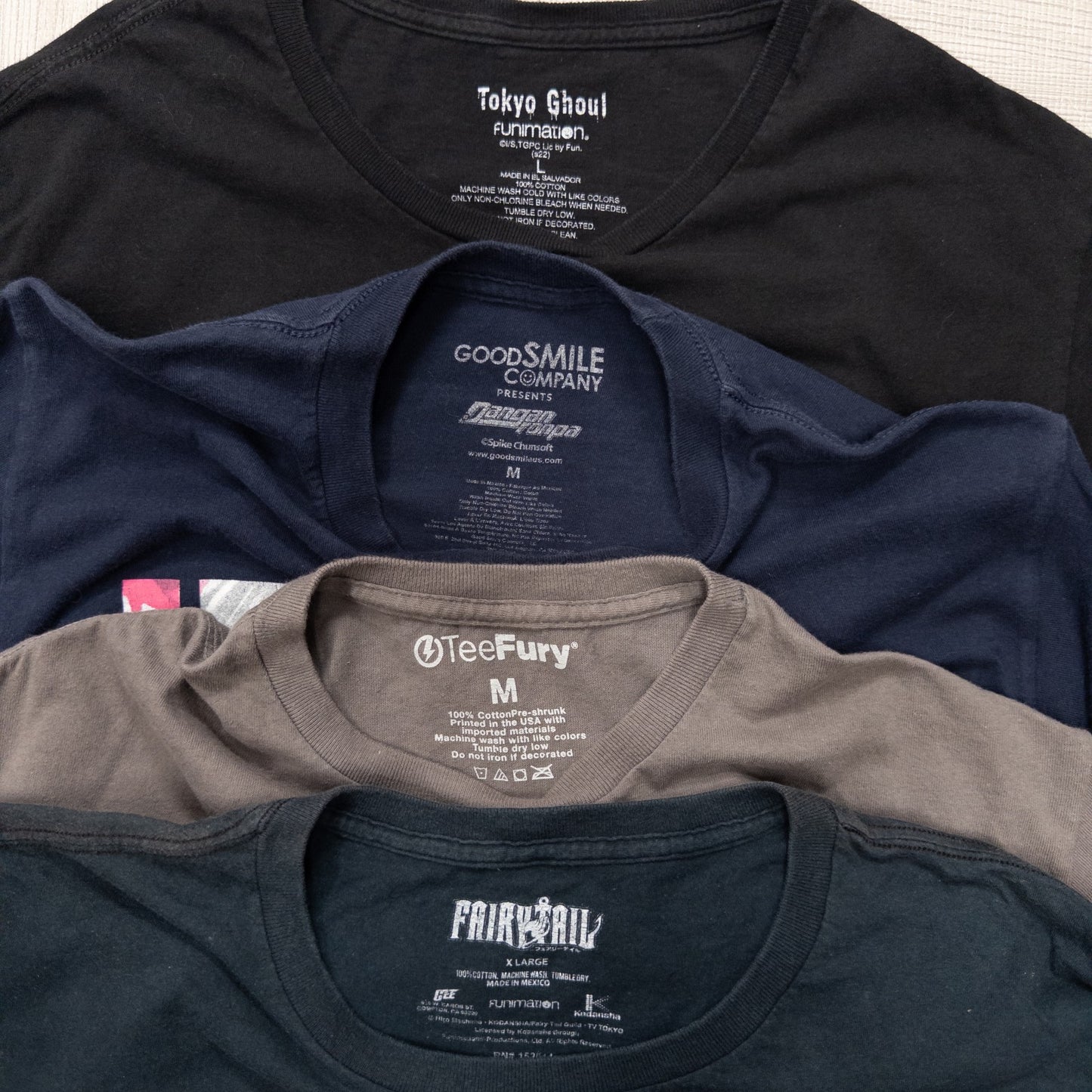 Used clothing wholesale, bulk sale, washed, 16-piece set of 2000s Japan anime short-sleeved T-shirts (XS-XXL) w719005