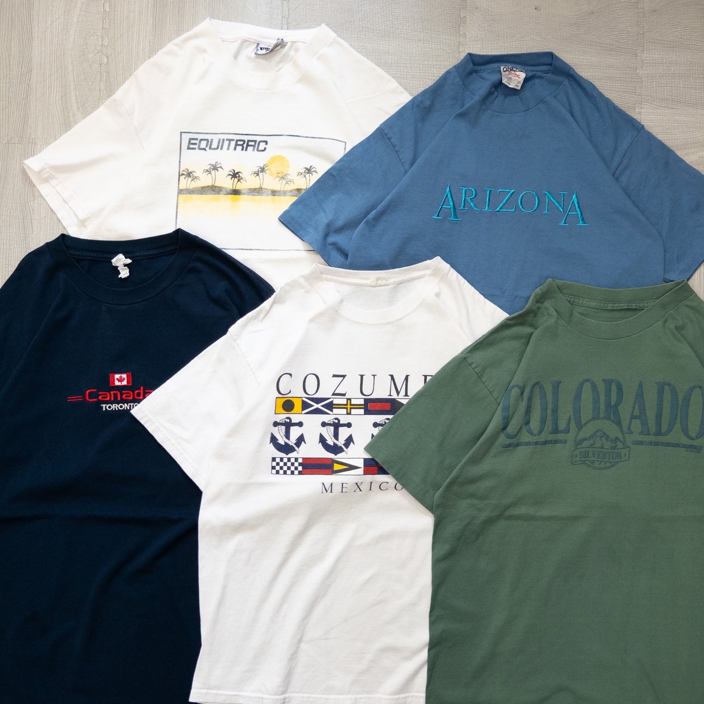 Used clothing wholesale, bulk sale, washed, 20-piece set of 00s-90s place name short-sleeved T-shirts (M-XXL) w726002