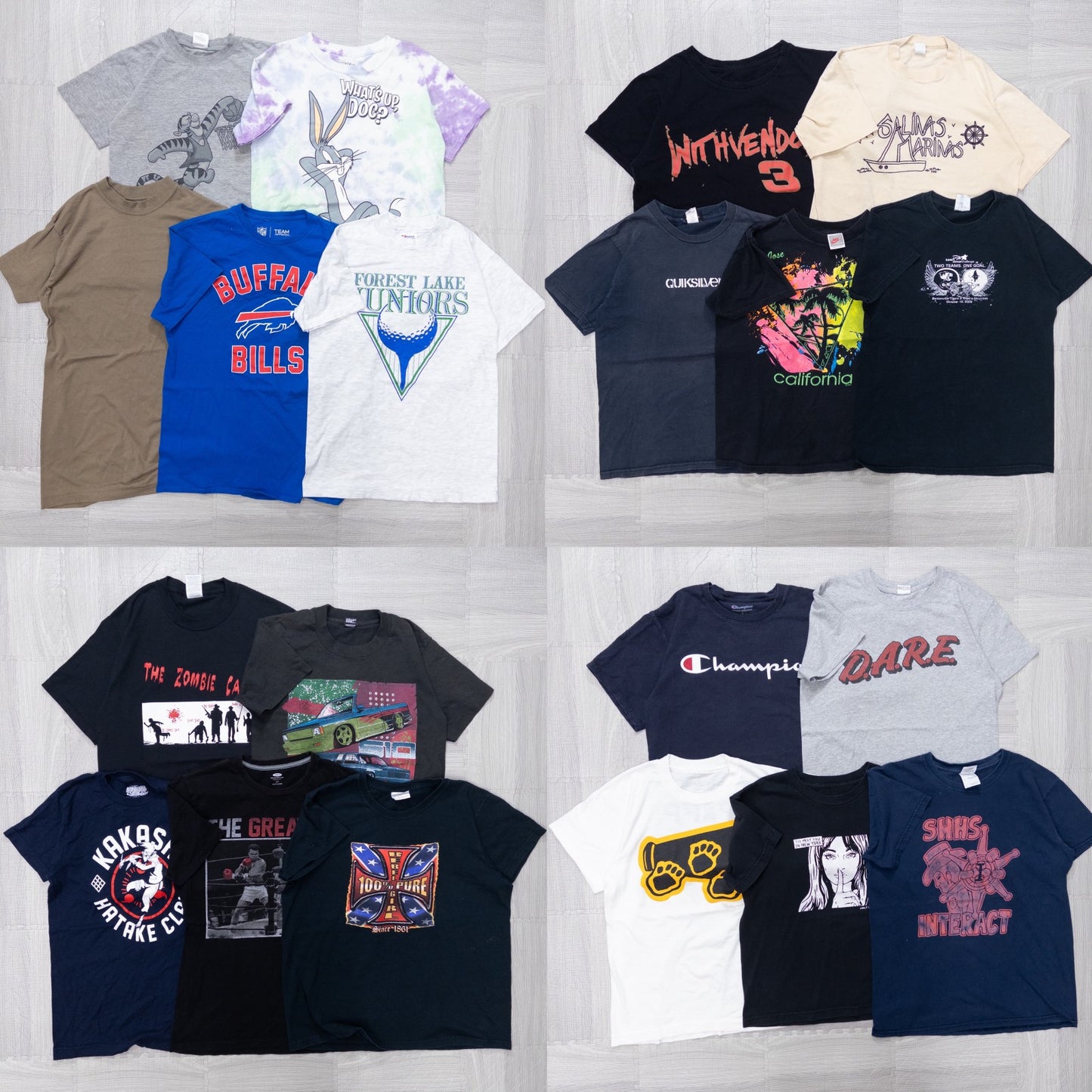 Used clothing wholesale bulk sale. Washed short-sleeved T-shirts in sizes S and smaller for men, women, and kids. Set of 20 (XS-M). Product code: w731001