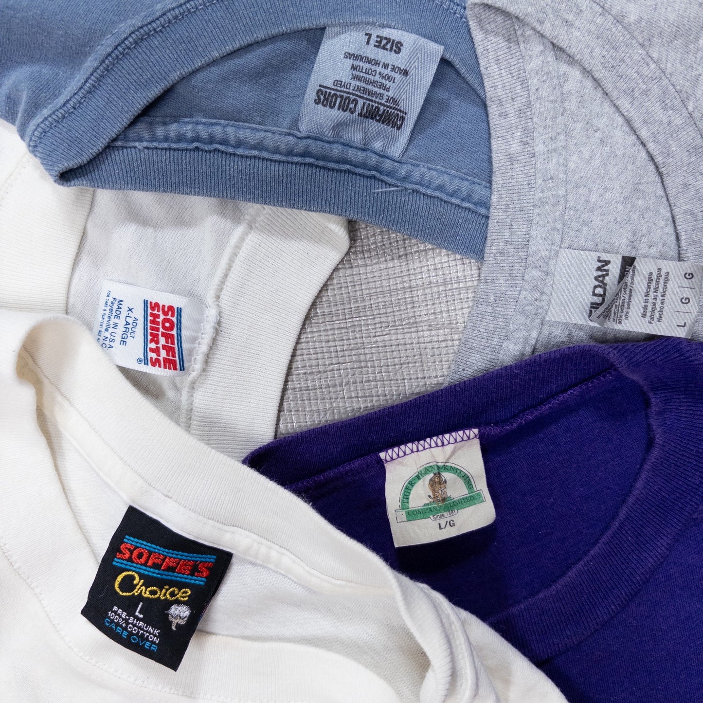 Used Clothing Wholesaler, Bulk Sale, Washed College Short Sleeve T-Shirts, Set of 20 (S-XL) w731004