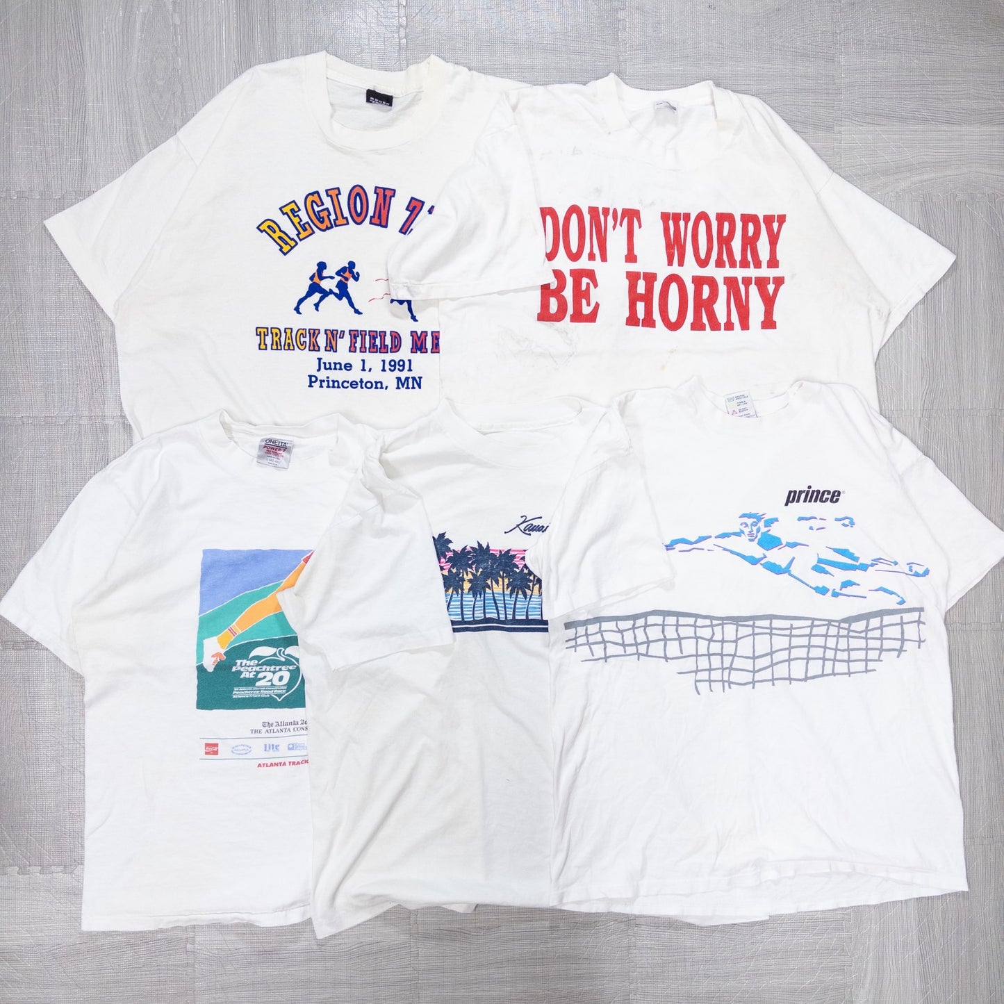 Wholesale Used Clothing, Bulk Sale, Washed, 90s Stained Short Sleeve T-Shirts, Set of 20 (M-XXL) w731005