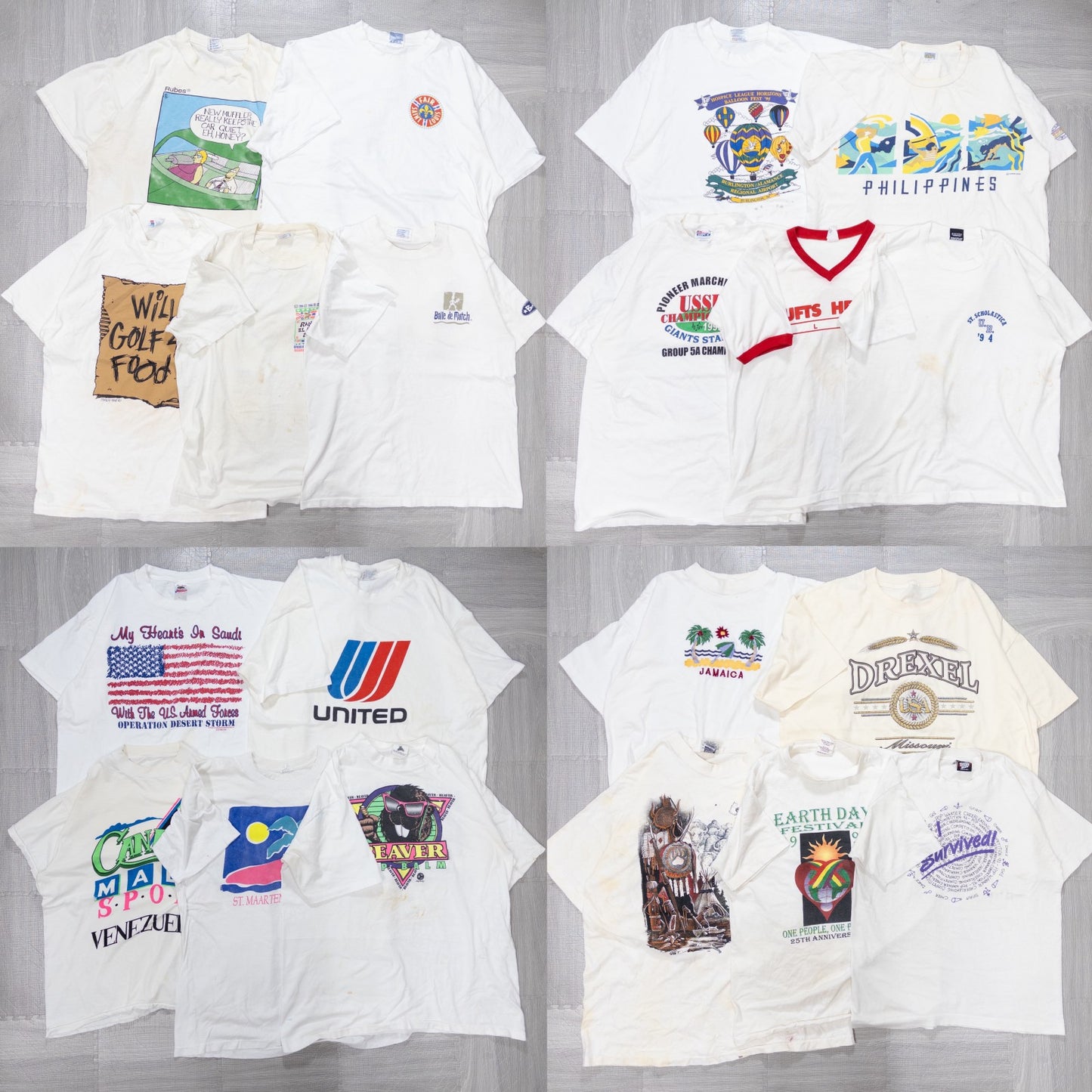 Used clothing wholesale bulk sale: Washed 90s stained short-sleeved T-shirts, set of 20 (M-XXL) w731006