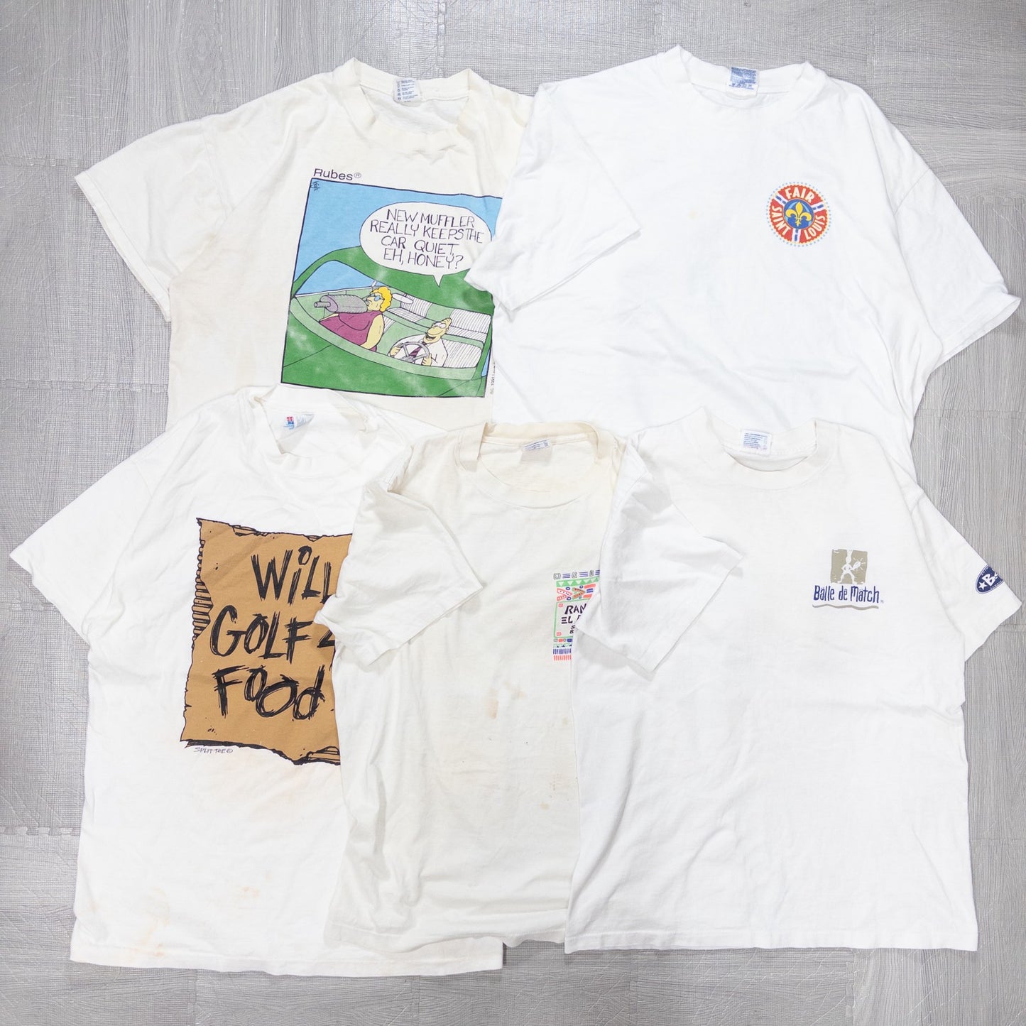 Used clothing wholesale bulk sale: Washed 90s stained short-sleeved T-shirts, set of 20 (M-XXL) w731006