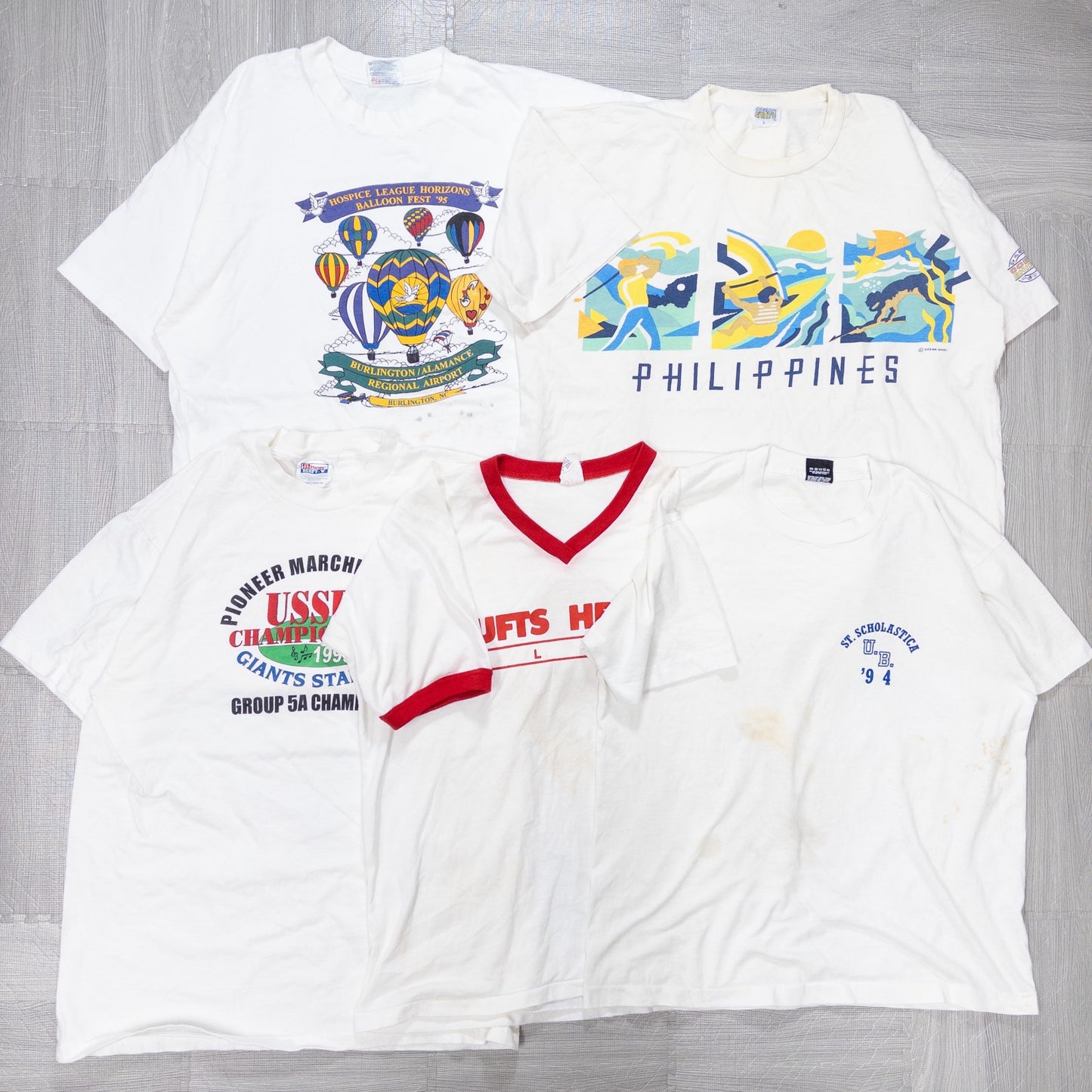 Used clothing wholesale bulk sale: Washed 90s stained short-sleeved T-shirts, set of 20 (M-XXL) w731006