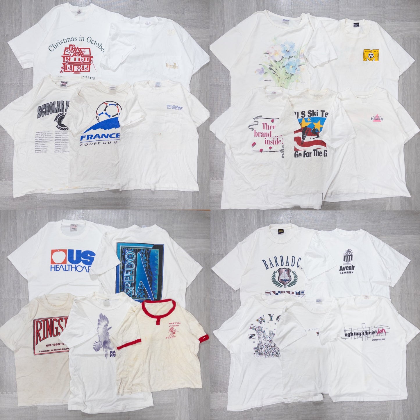 Used clothing wholesale bulk sale: Washed 90s stained short-sleeved T-shirts, set of 20 (M-XL) w731007
