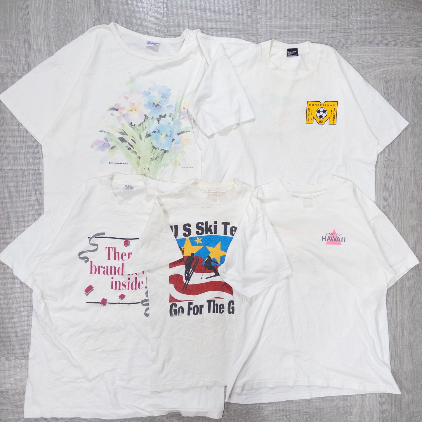 Used clothing wholesale bulk sale: Washed 90s stained short-sleeved T-shirts, set of 20 (M-XL) w731007