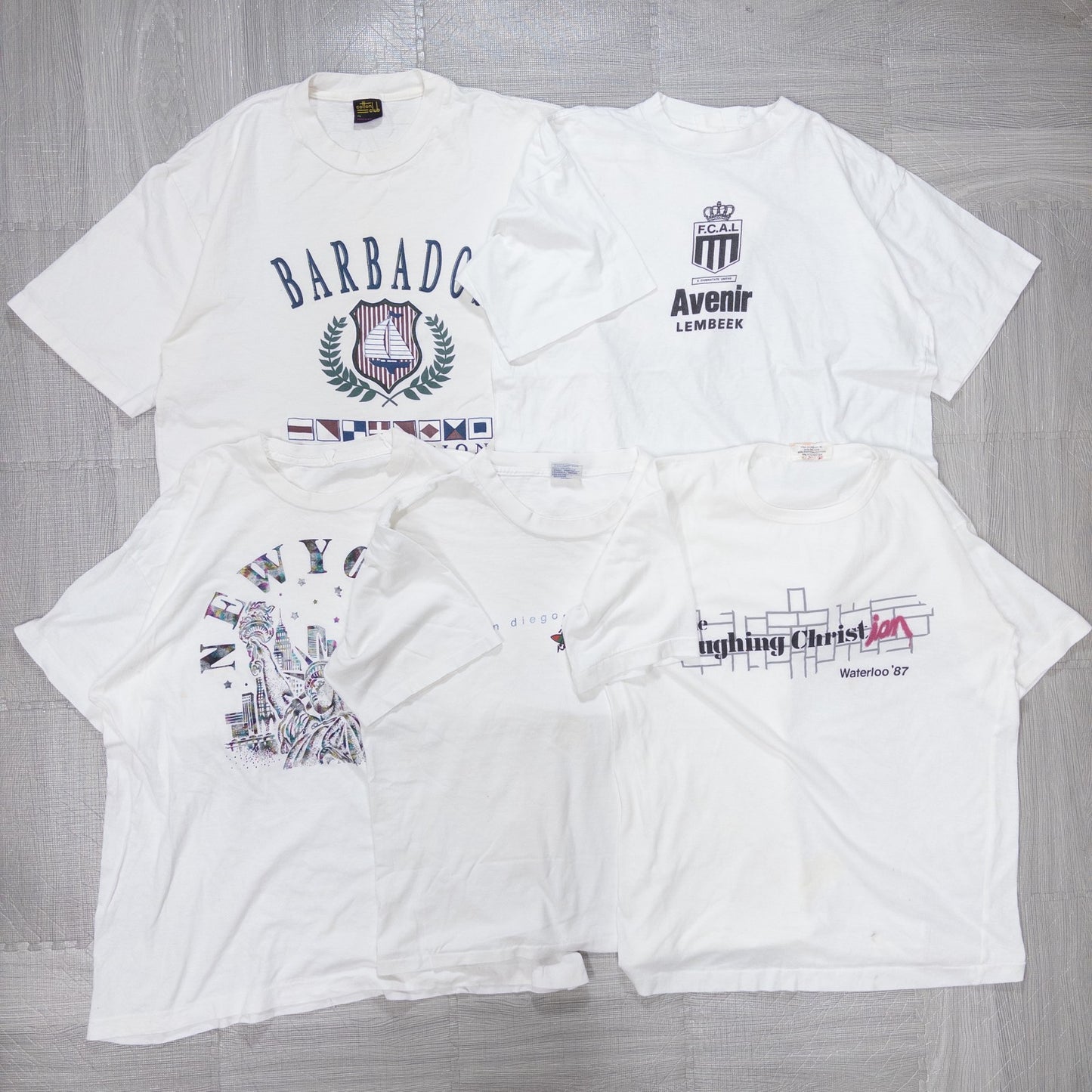 Used clothing wholesale bulk sale: Washed 90s stained short-sleeved T-shirts, set of 20 (M-XL) w731007