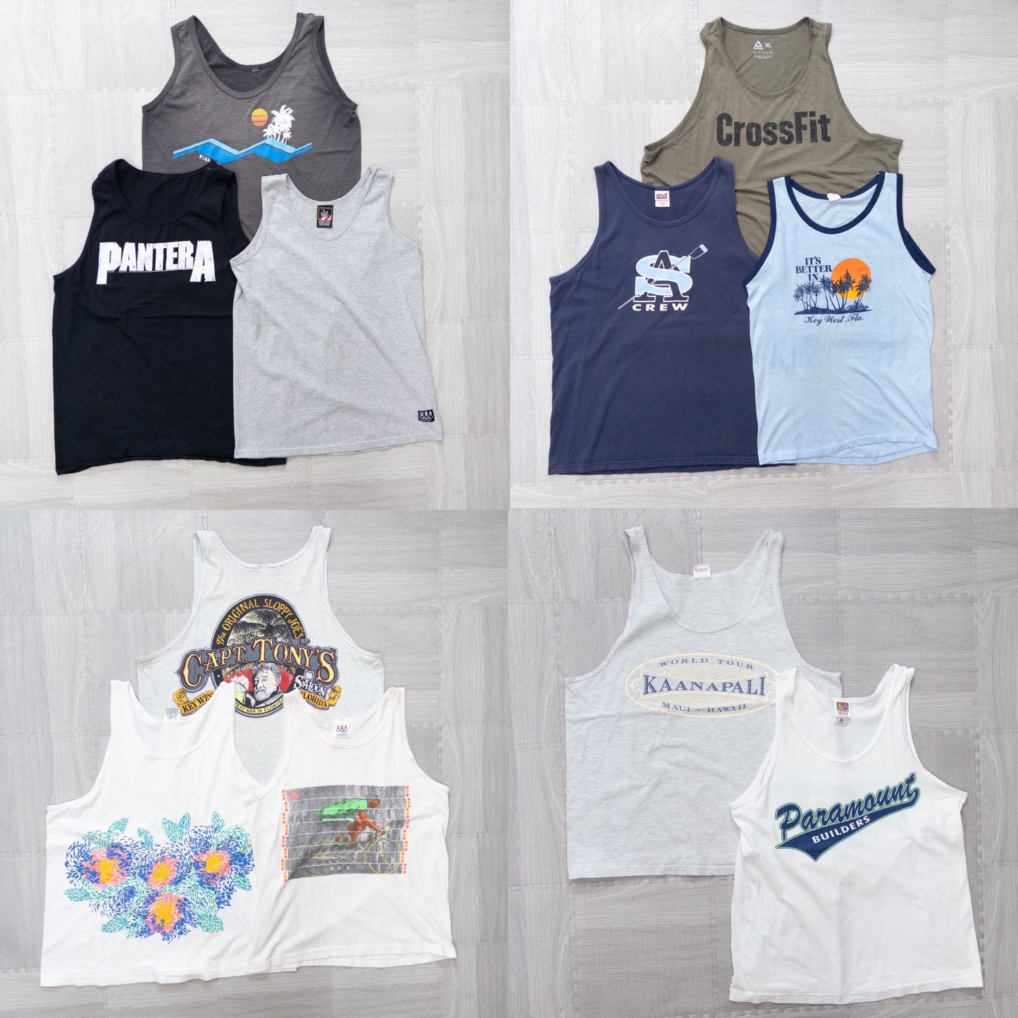 Used Clothing Wholesaler, Bulk Sale, Washed, 11-Piece Set of 90s-00s US Tank Tops (M-XL) w803001