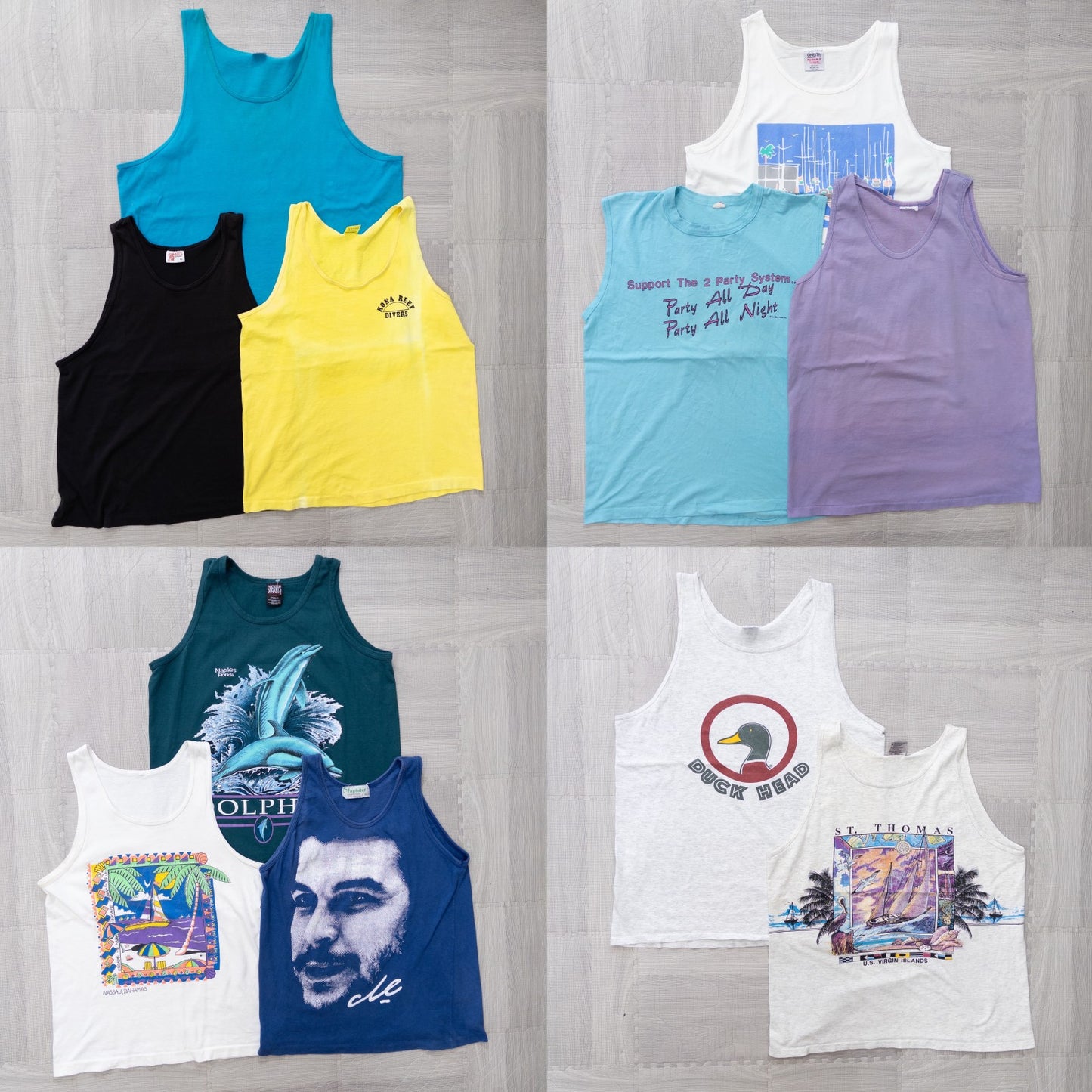 Wholesale Used Clothing, Bulk Sale, Washed, 11-Piece Set of 90s-00s US Tank Tops (M-XL) w803002