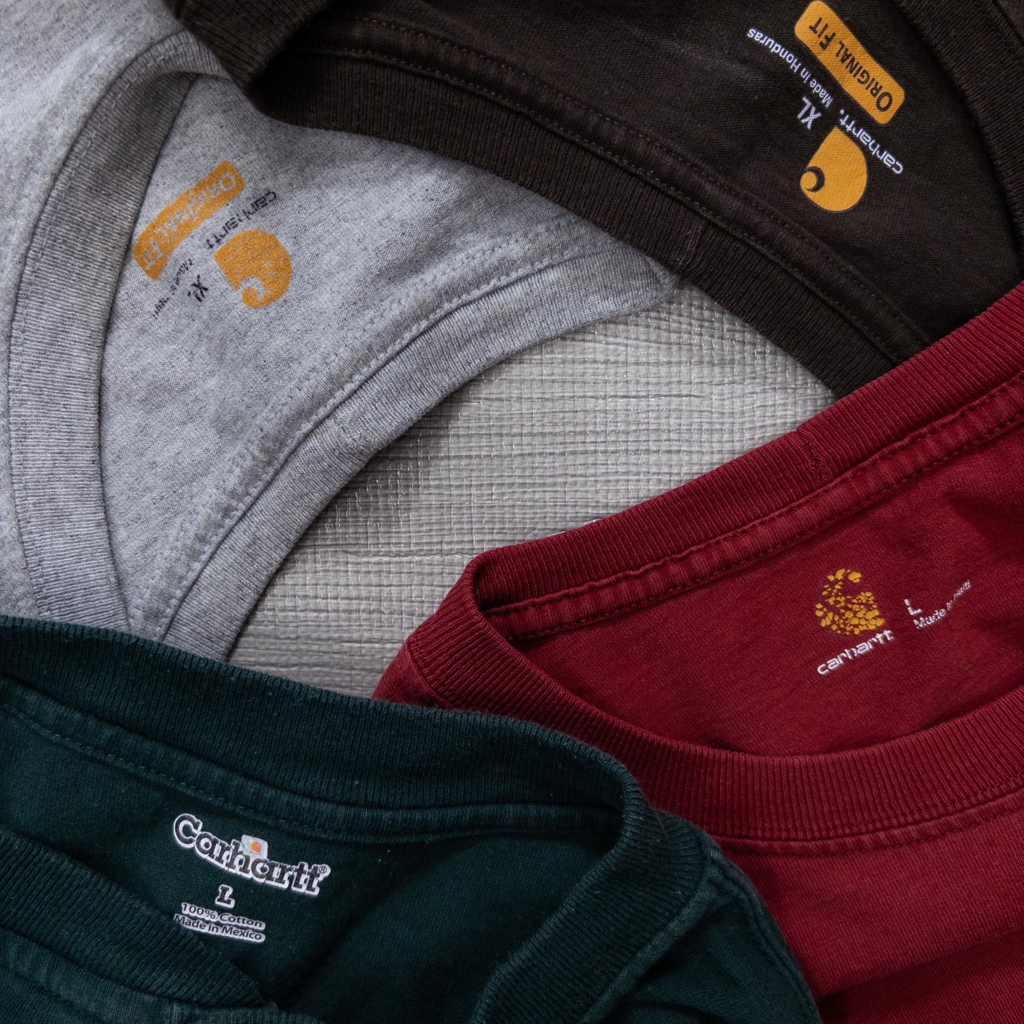 Used Carhartt Long Sleeve T-Shirts, 13-Piece Set (M-XXL), Pre-Washed, Wholesale, Bulk Sale, w803005