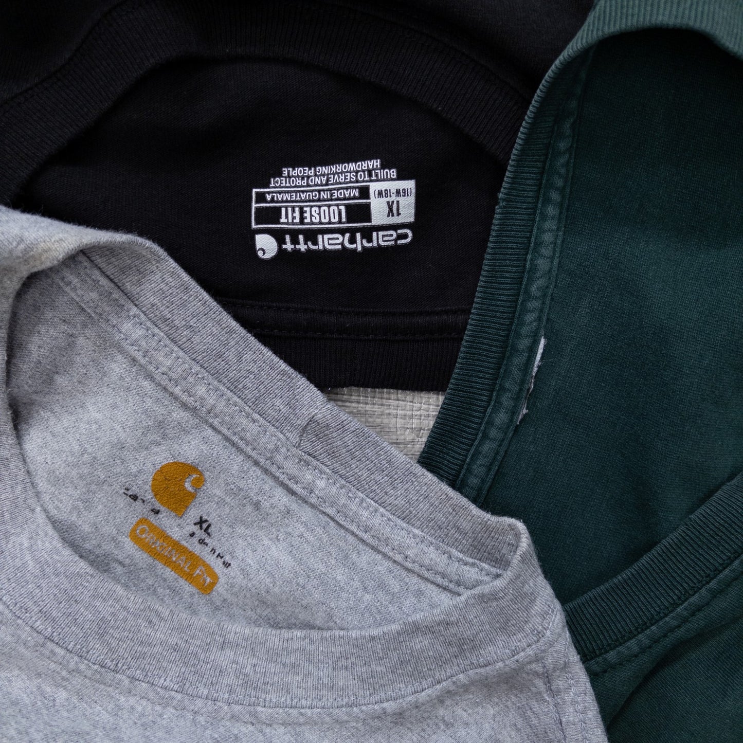 Used Carhartt Long Sleeve T-Shirts, 13-Piece Set (M-XXL), Pre-Washed, Wholesale, Bulk Sale, w803005