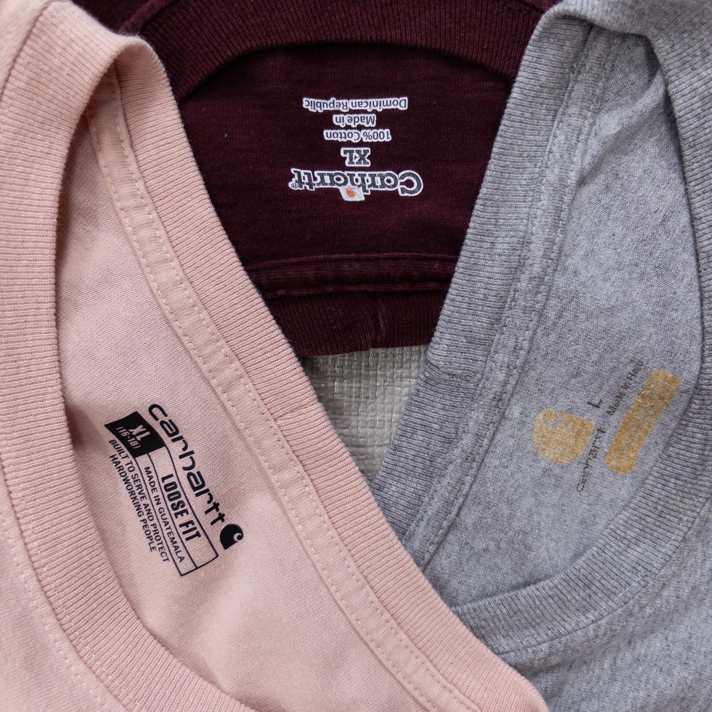 Used Carhartt Long Sleeve T-Shirts, 13-Piece Set (M-XXL), Pre-Washed, Wholesale, Bulk Sale, w803005