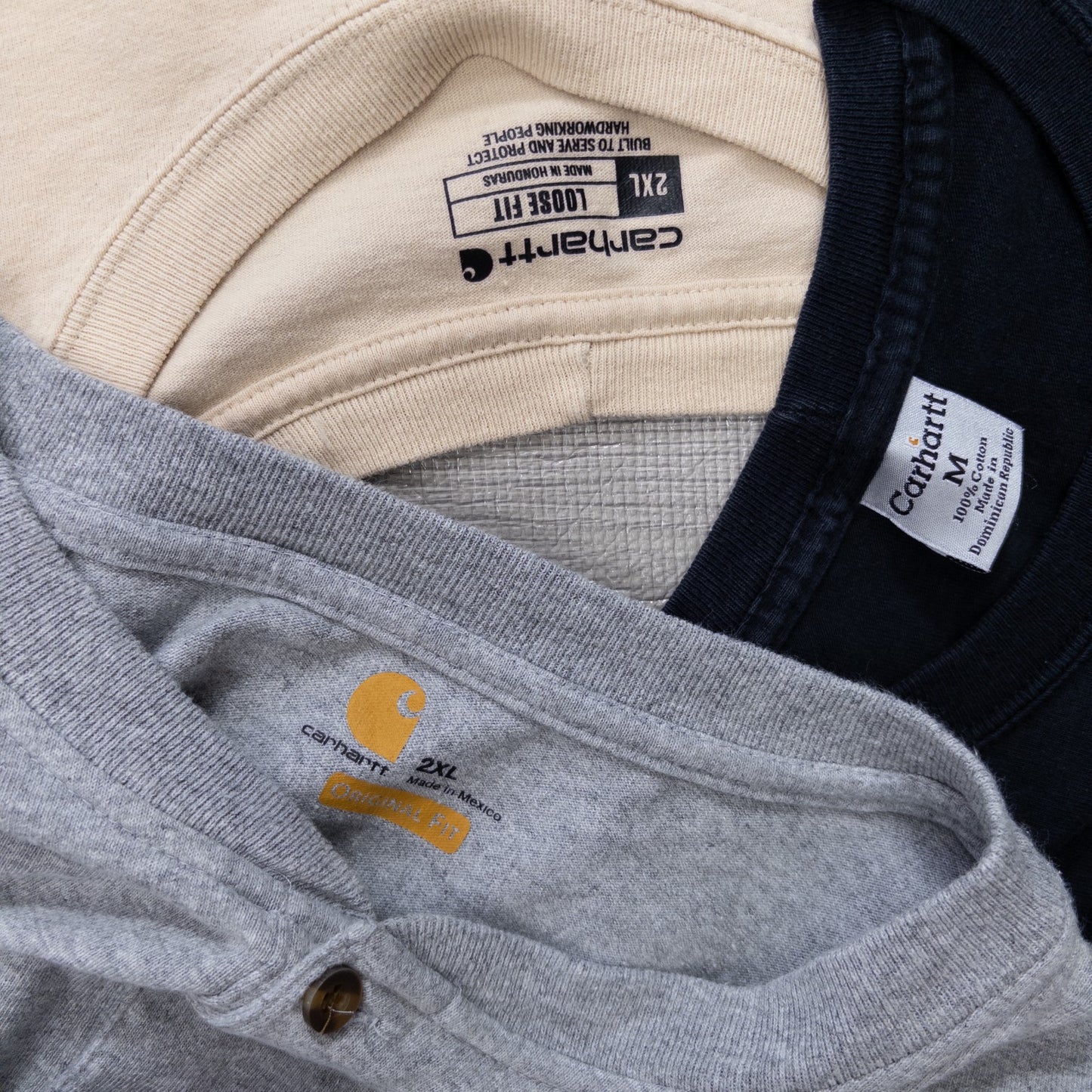 Used Carhartt Long Sleeve T-Shirts, 13-Piece Set (M-XXL), Pre-Washed, Wholesale, Bulk Sale, w803005