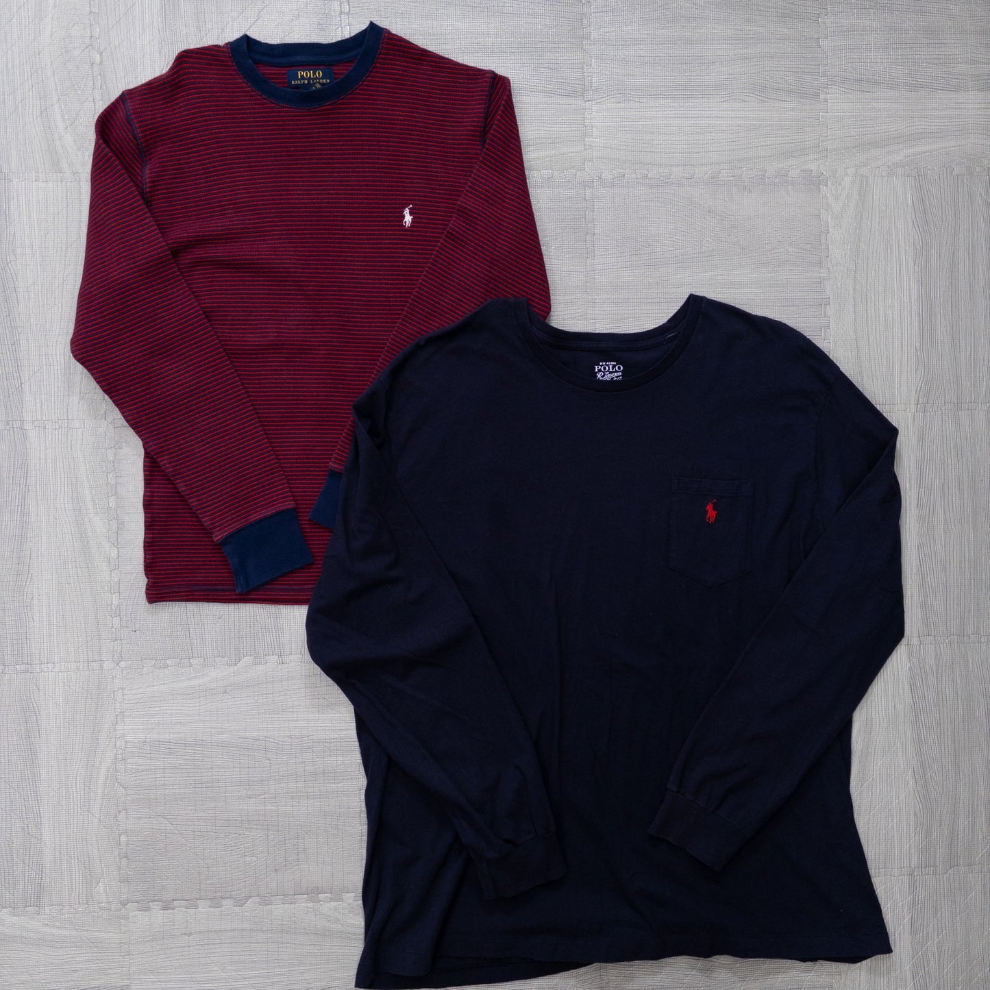 Used clothing wholesale, bulk sale, washed Ralph Lauren long-sleeved T-shirts, set of 8 (S-XXL) w803006