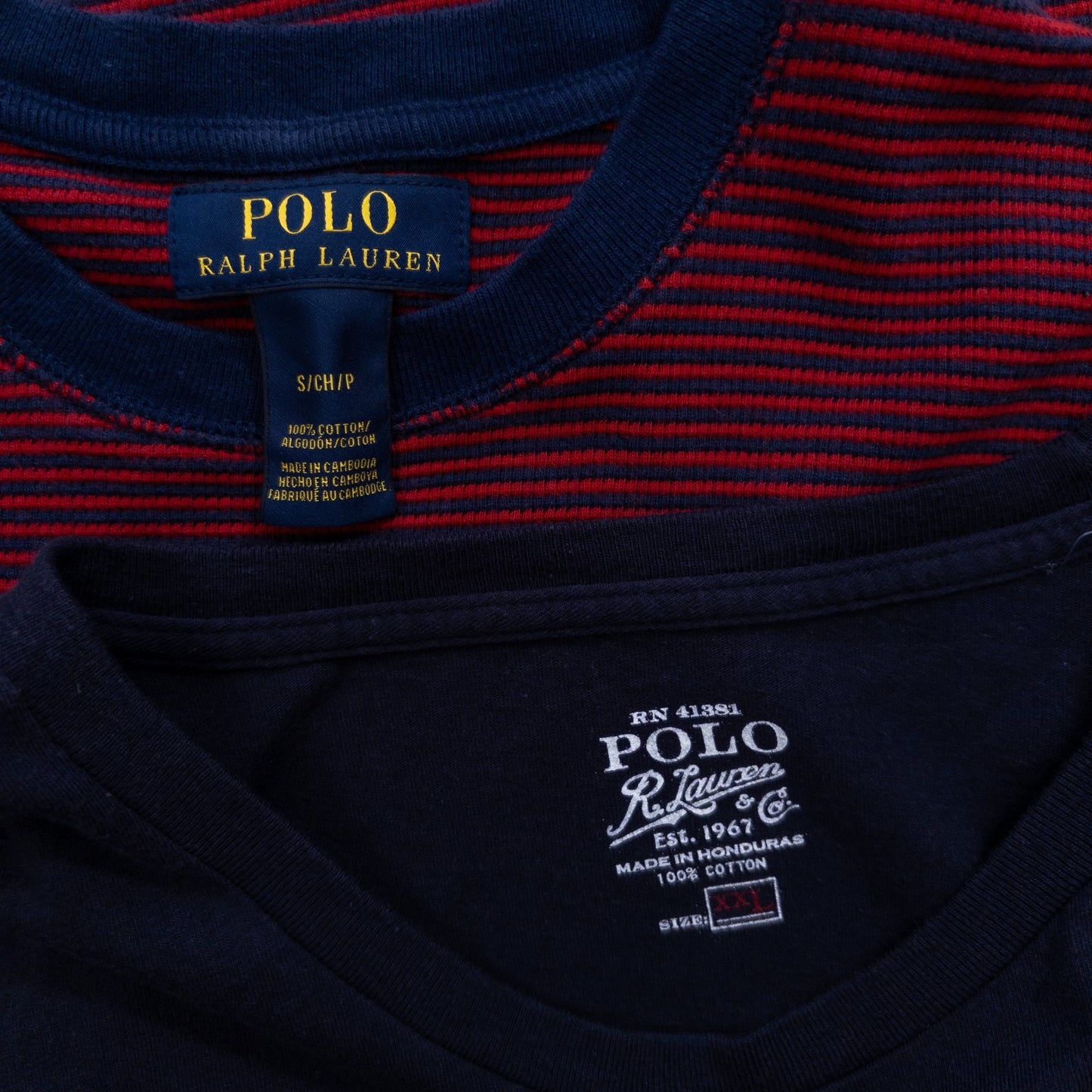 Used clothing wholesale, bulk sale, washed Ralph Lauren long-sleeved T-shirts, set of 8 (S-XXL) w803006