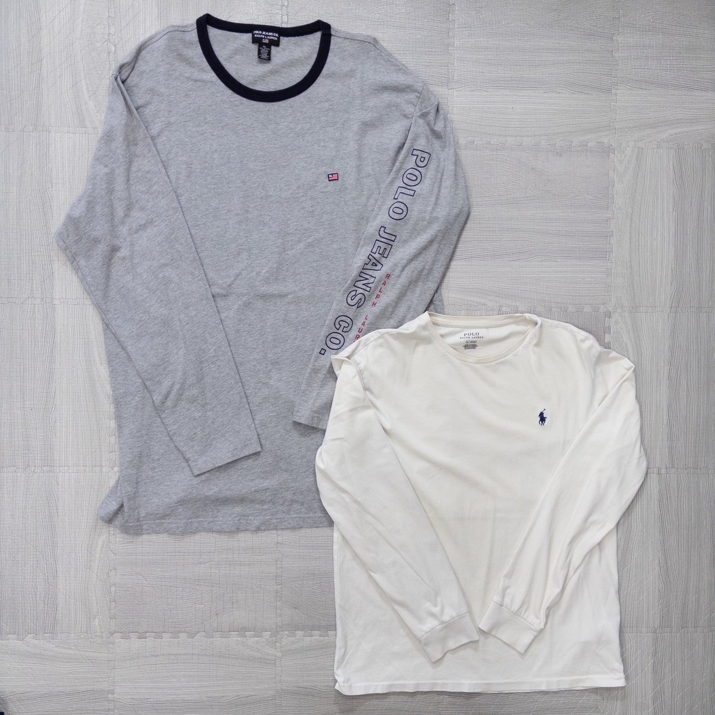 Used clothing wholesale, bulk sale, washed Ralph Lauren long-sleeved T-shirts, set of 8 (S-XXL) w803006