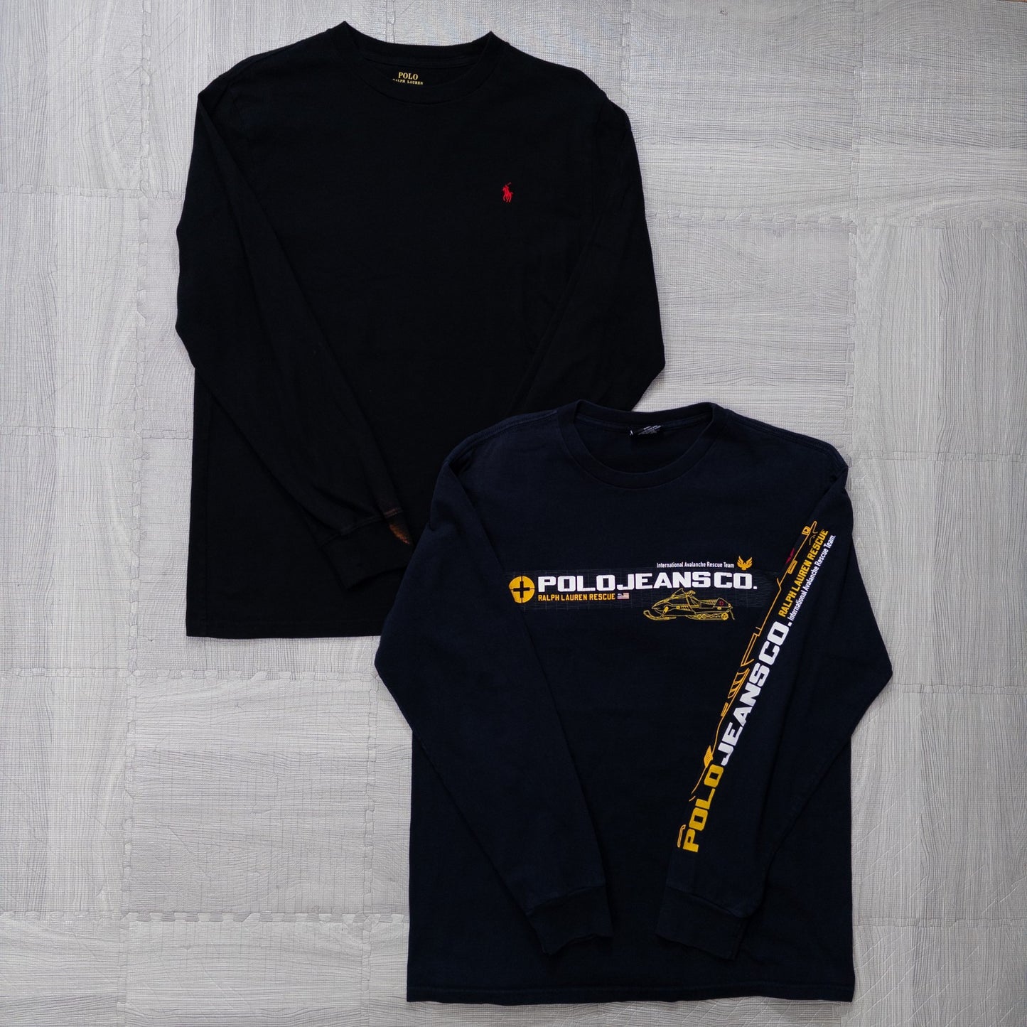 Used clothing wholesale, bulk sale, washed Ralph Lauren long-sleeved T-shirts, set of 8 (S-XXL) w803006