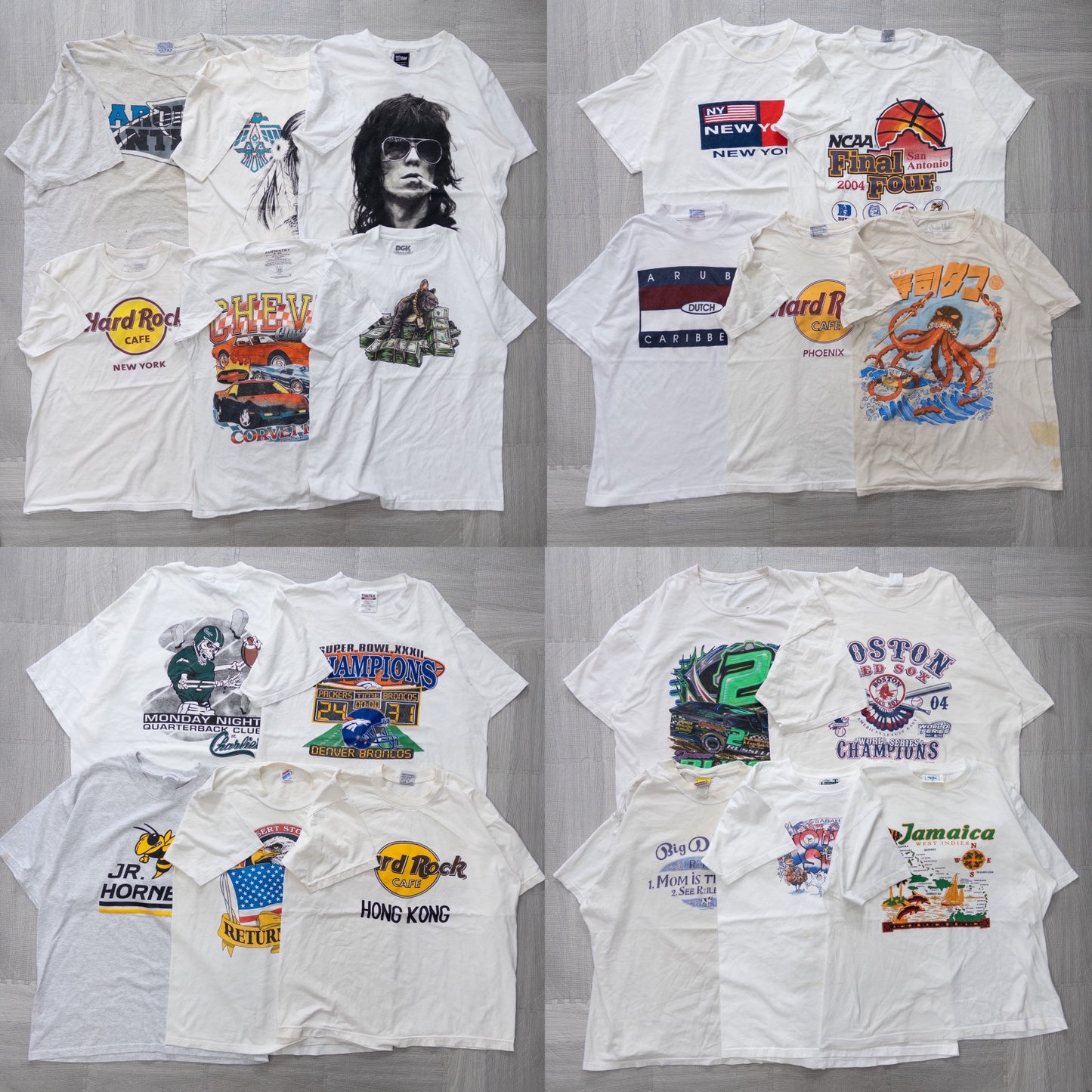 Used clothing wholesale bulk sale, washed, stained 2000s short-sleeved T-shirts, set of 21 (S-XXL) w803008