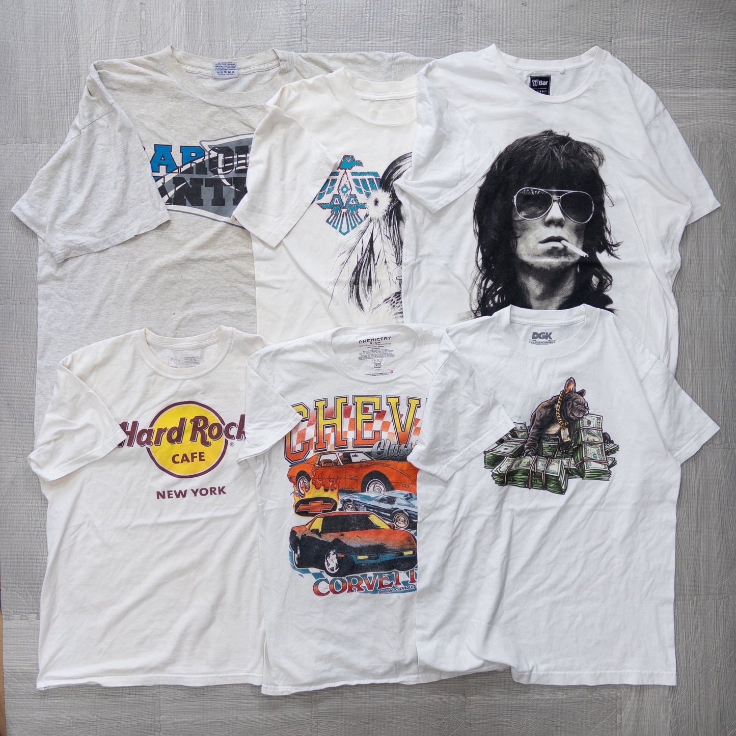 Used clothing wholesale bulk sale, washed, stained 2000s short-sleeved T-shirts, set of 21 (S-XXL) w803008