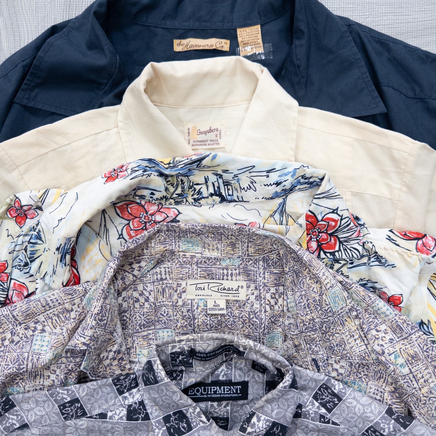 Used Clothing Wholesale Bulk Sale: Washed, Damaged Short Sleeve Shirts (Missing Buttons), 18-Piece Set (S-XXL) w803009