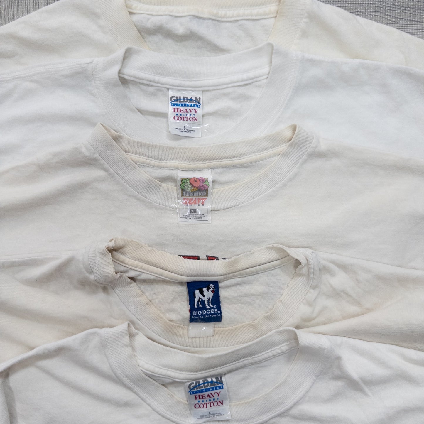 Used clothing wholesale bulk sale: Washed 21-piece set of 2000s stained short-sleeved T-shirts (S-XXL) w803010