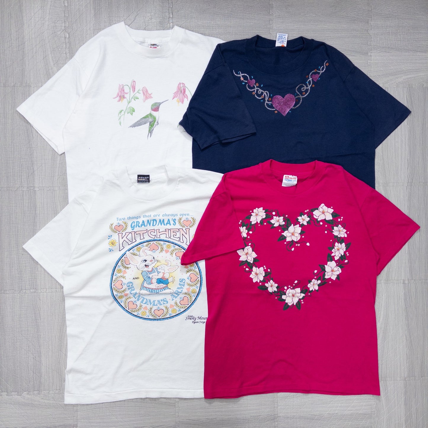 Wholesale Used Clothing, Bulk Sale, Washed, 90s Women's Retro Design T-Shirts, 13-Piece Set (S-XL) w808001
