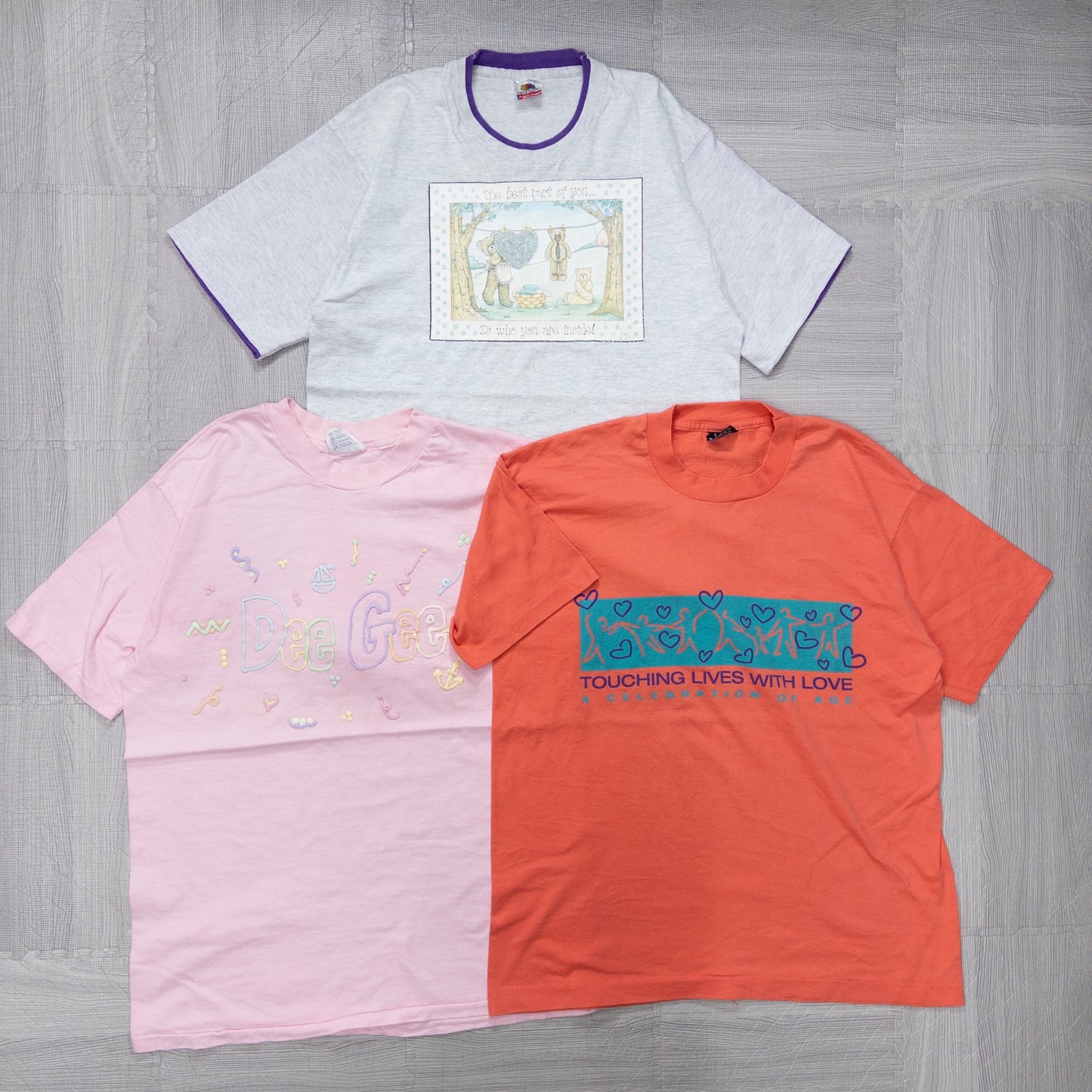 Wholesale Used Clothing, Bulk Sale, Washed, 90s Women's Retro Design T-Shirts, 13-Piece Set (S-XL) w808001