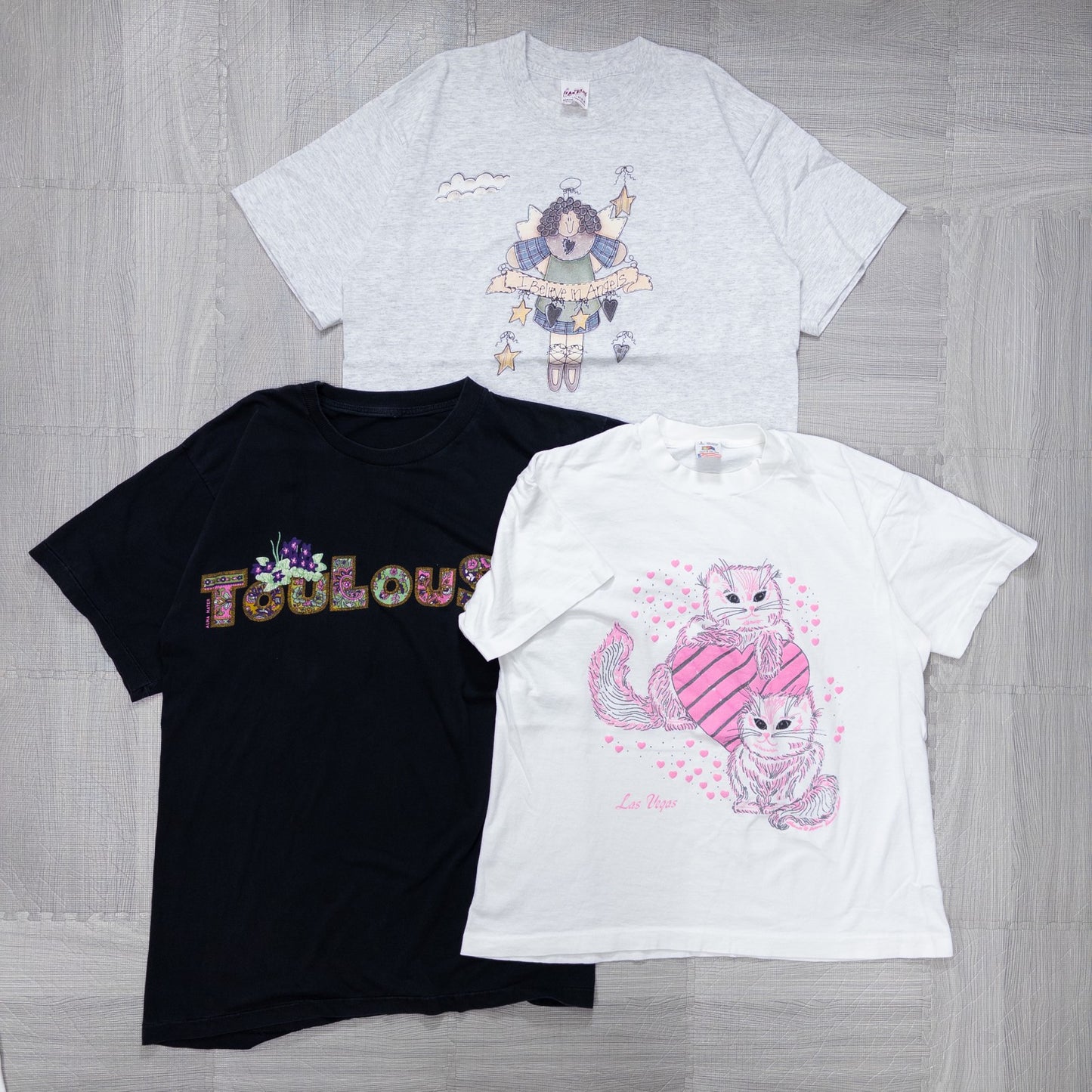 Wholesale Used Clothing, Bulk Sale, Washed, 90s Women's Retro Design T-Shirts, 13-Piece Set (S-XL) w808001