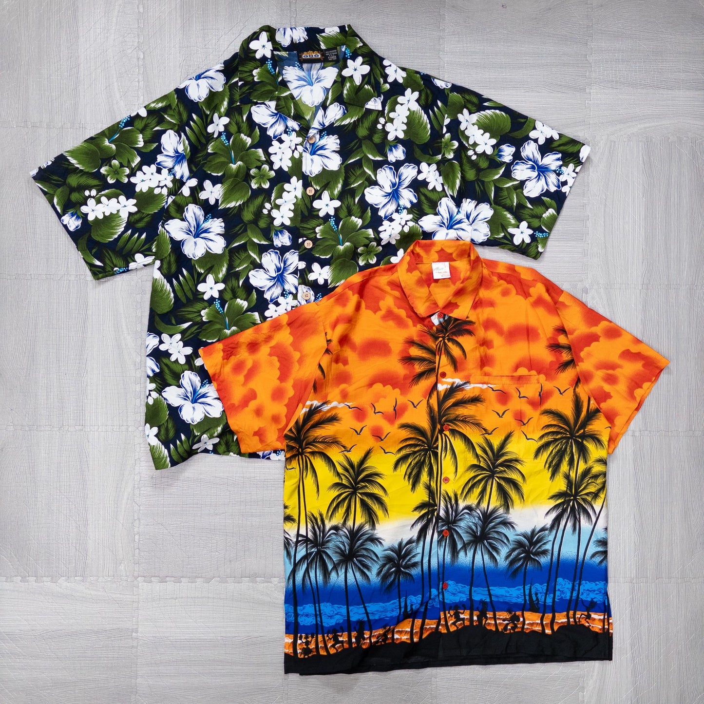 Used clothing wholesale bulk sale, washed short-sleeved aloha shirts, set of 8 (M-XXL) w808003