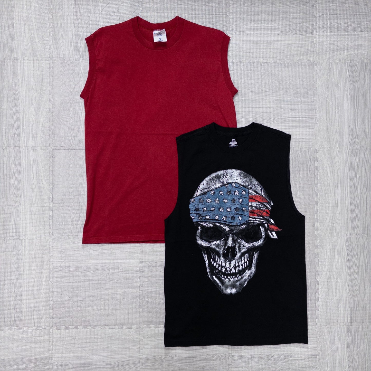 Used Clothing Wholesaler, Bulk Sale, Washed US Sleeveless Shirts, Set of 8 (S-XXXXL) w804001