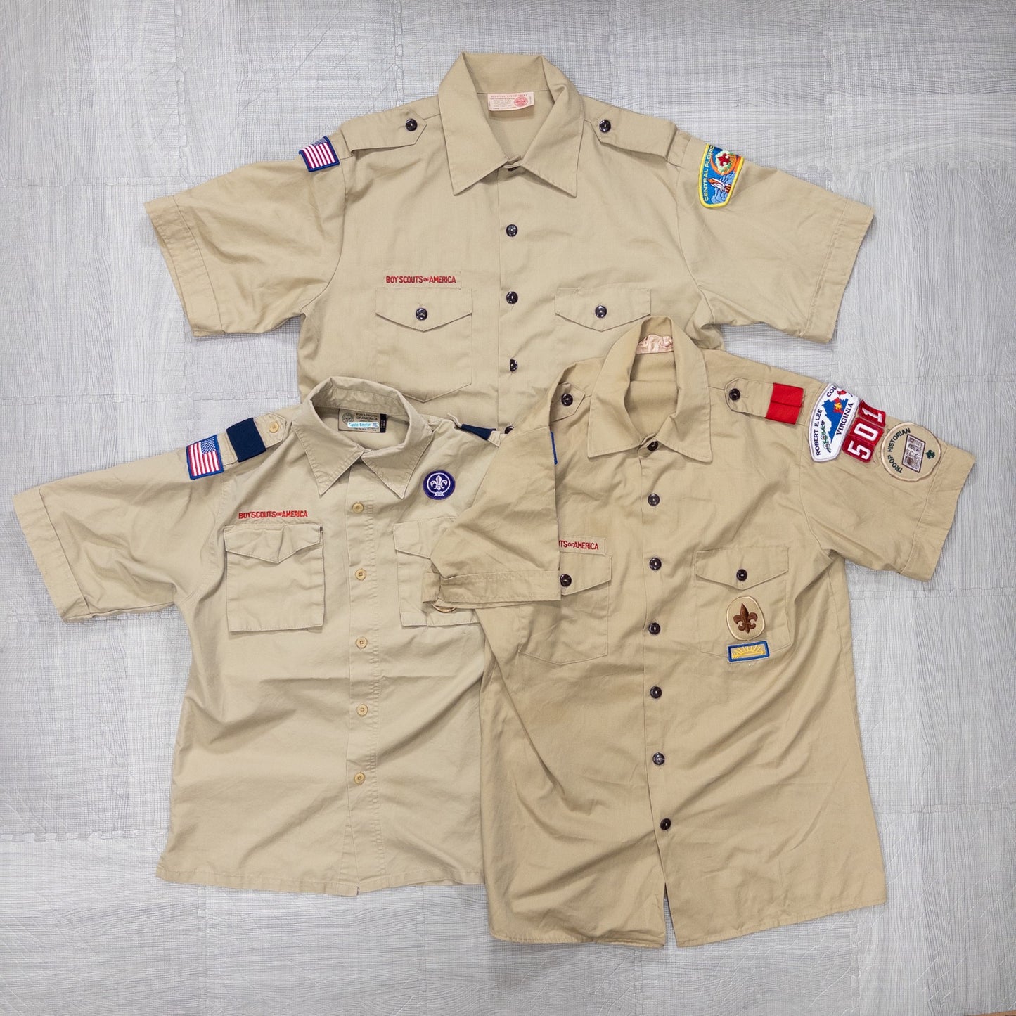 Used clothing wholesale, bulk sale, washed US Boy Scout short-sleeved shirts, set of 9 (S-XXL) w808005
