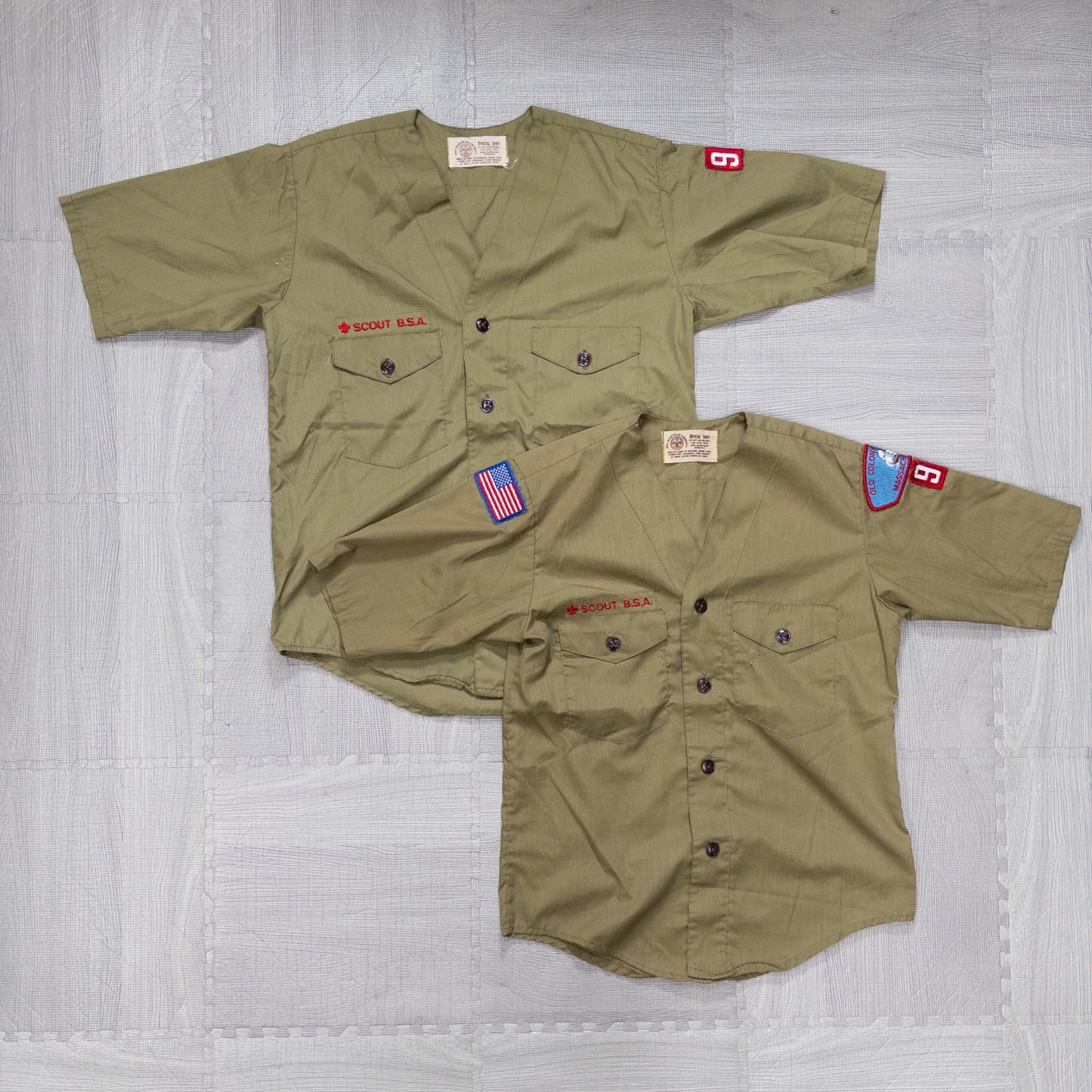 Used clothing wholesale, bulk sale, washed US Boy Scout short-sleeved shirts, set of 9 (S-XXL) w808005