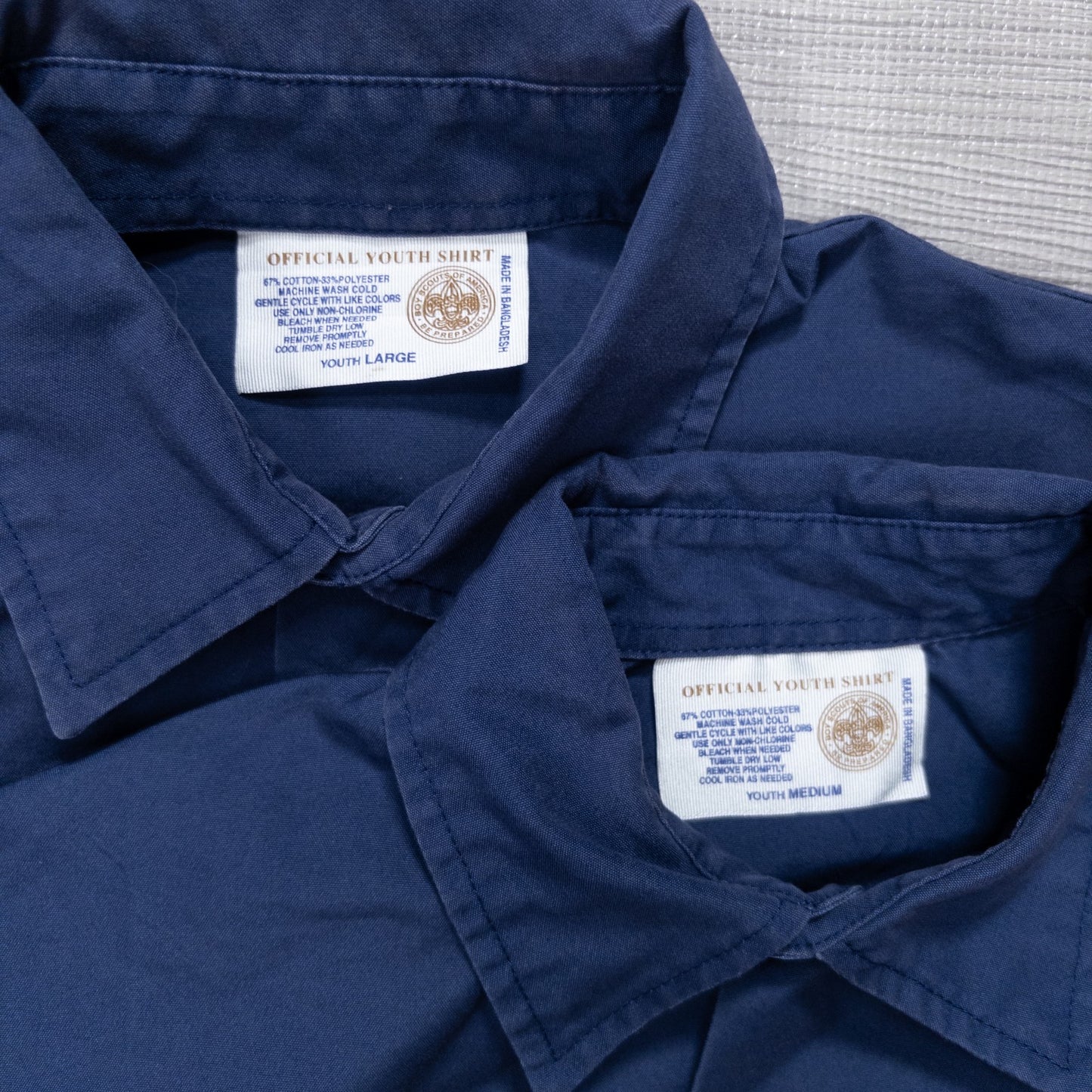 Used clothing wholesale, bulk sale, washed US Boy Scout short-sleeved shirts, set of 9 (S-XXL) w808005