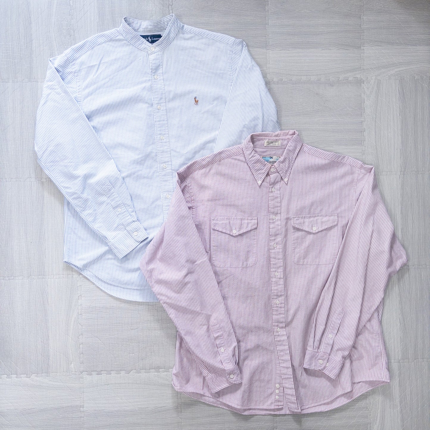 Used clothing wholesale bulk sale, washed long-sleeved striped shirts, set of 8 (L-XXXL) w809002