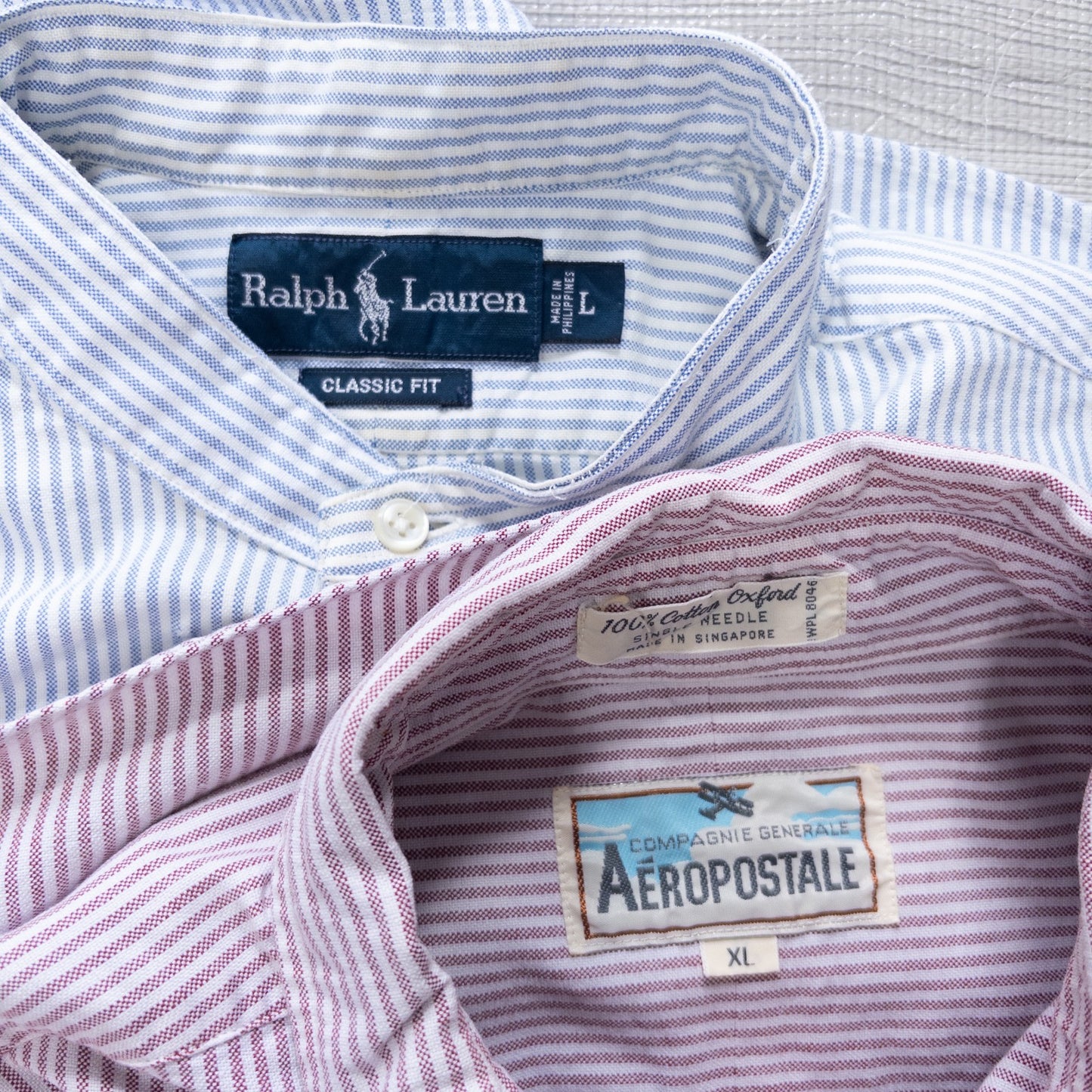 Used clothing wholesale bulk sale, washed long-sleeved striped shirts, set of 8 (L-XXXL) w809002