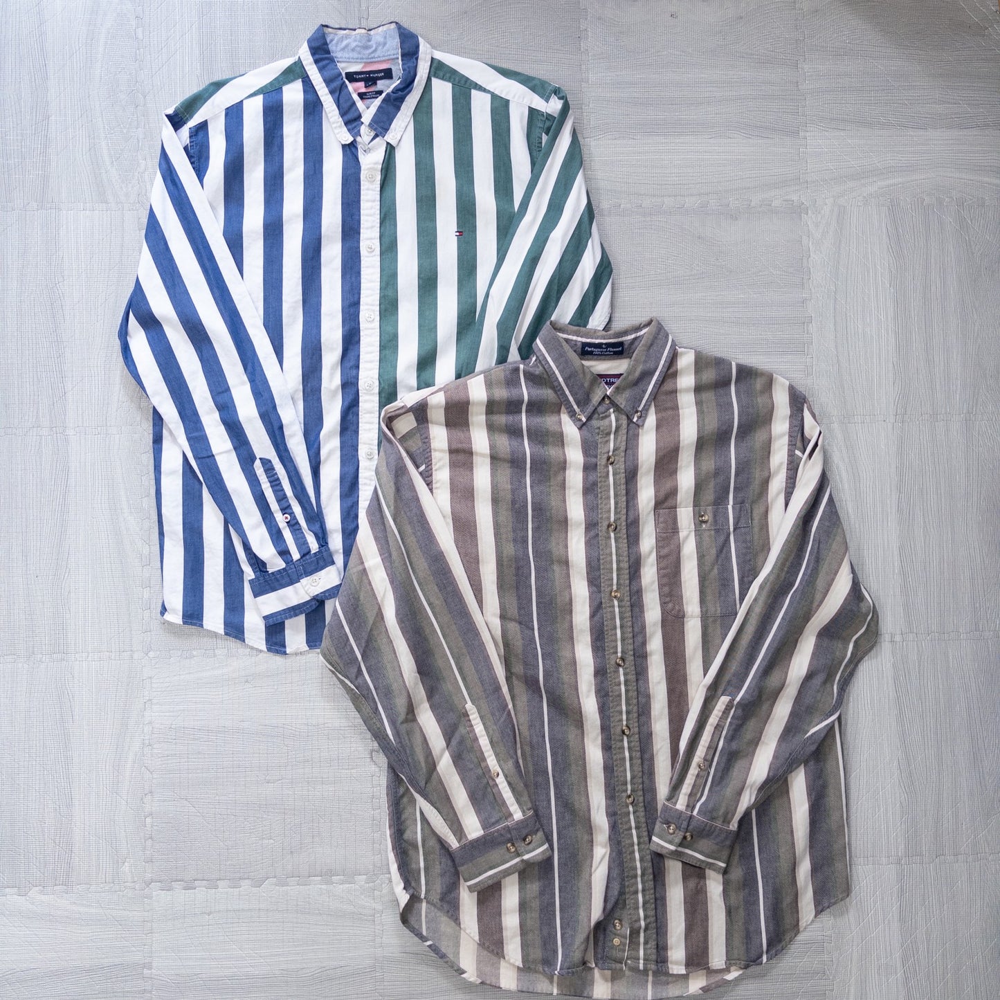 Used clothing wholesale bulk sale, washed long-sleeved striped shirts, set of 8 (L-XXXL) w809002